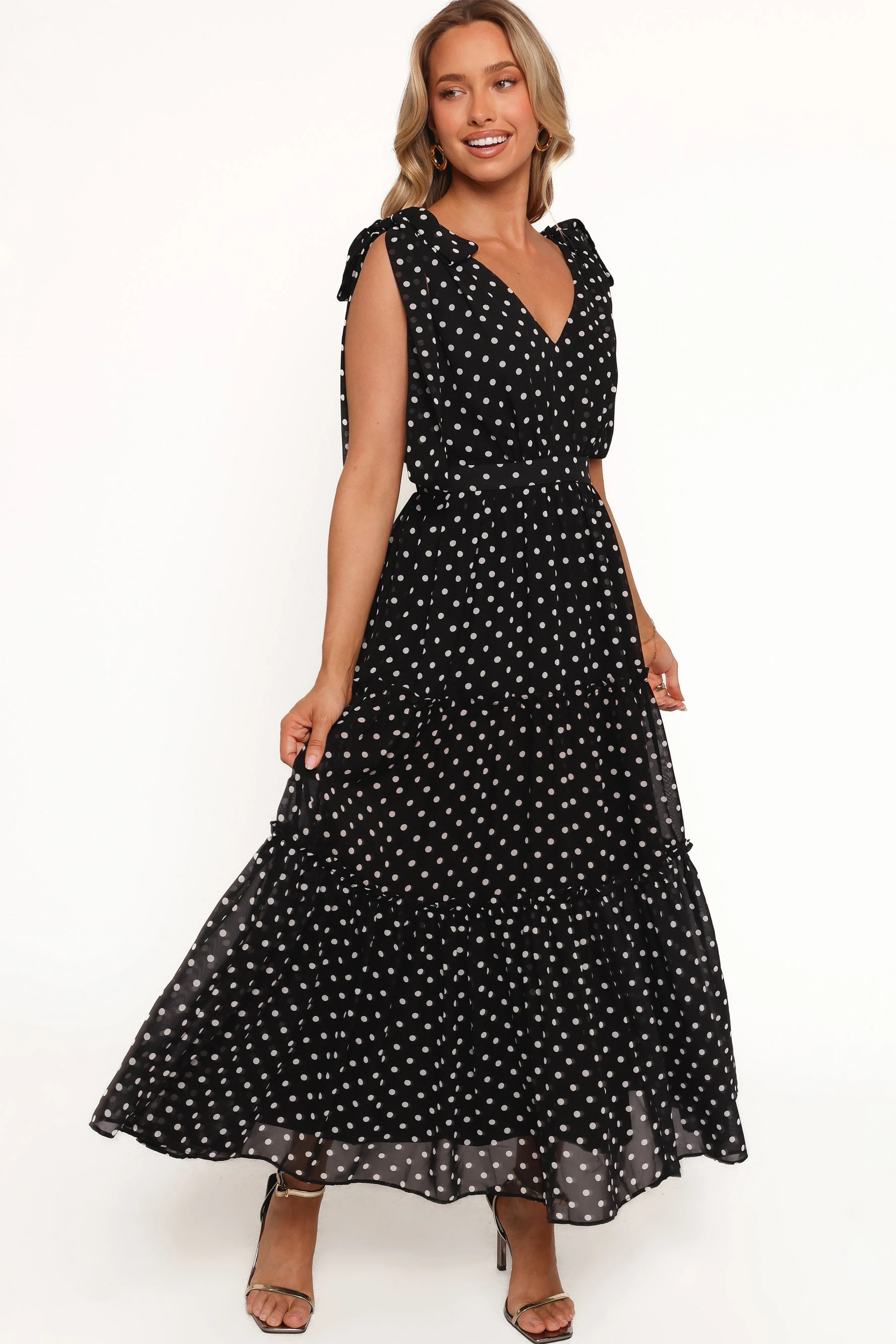 Petal & Pup Ada Maxi Dress - Black Polka Dot BlackPolkaDot New