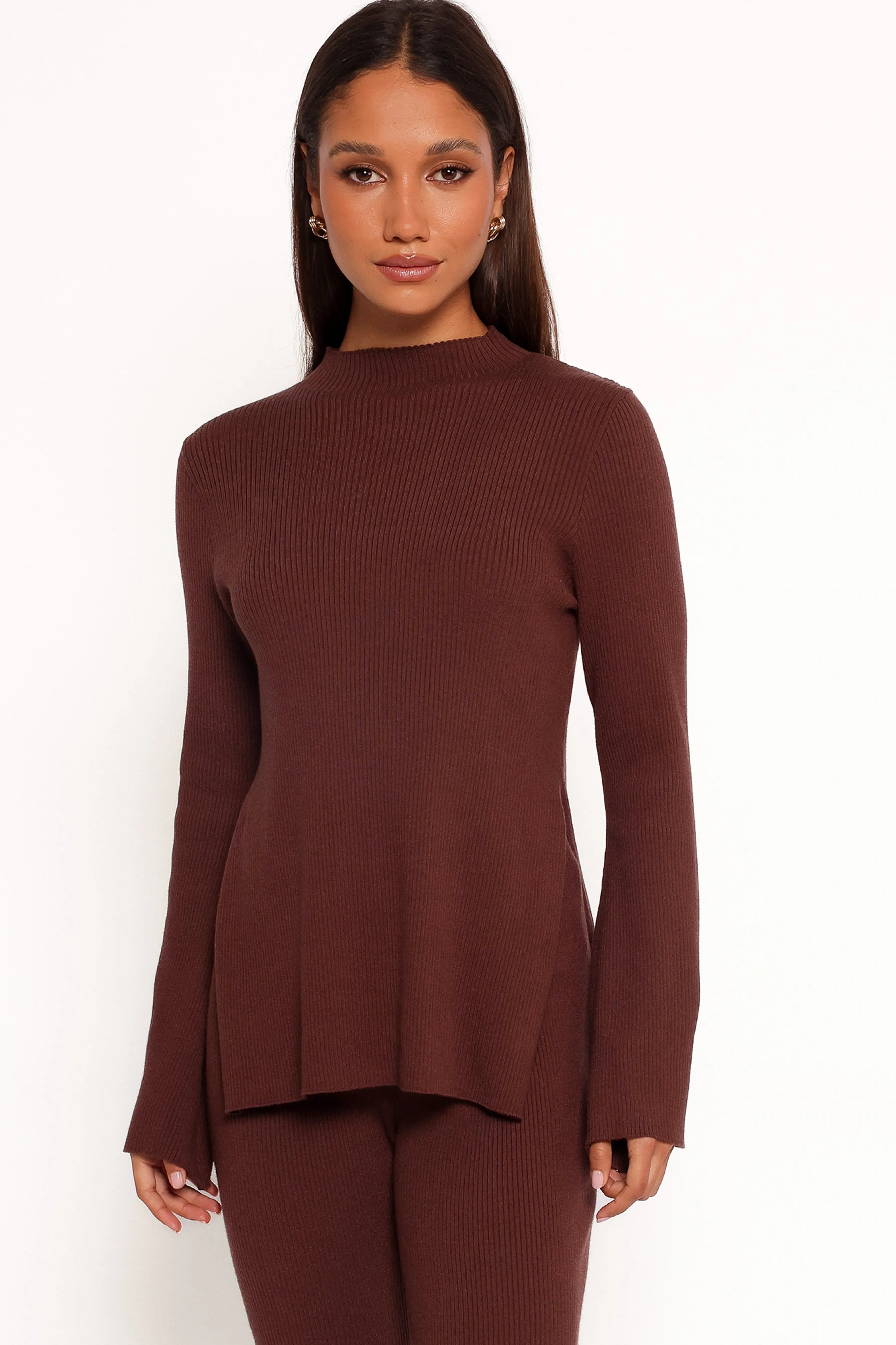 Petal & Pup Adrienne Knit Top - Chocolate Sale