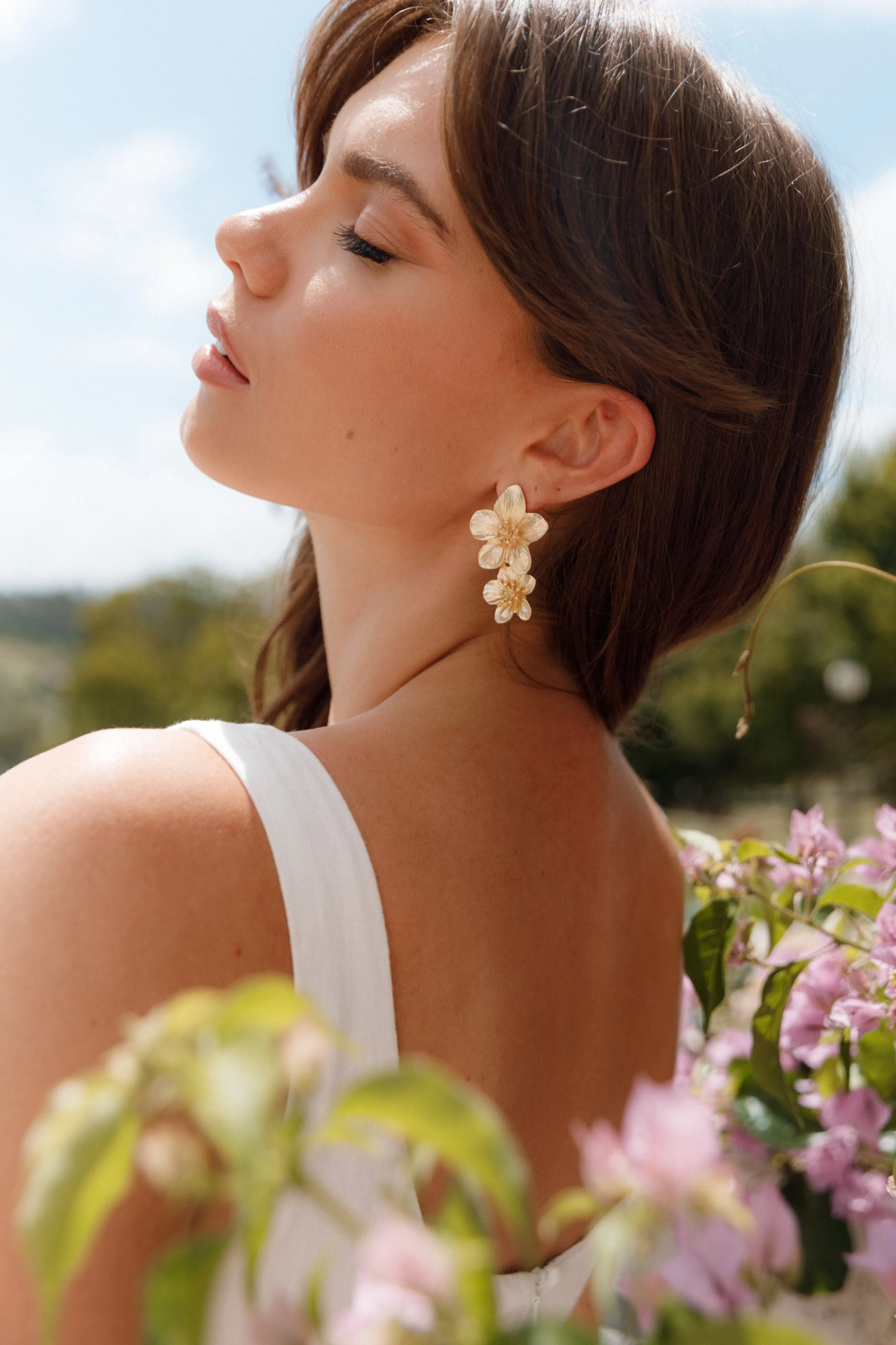 Petal & Pup Alexa Flower Earrings - Gold Sale