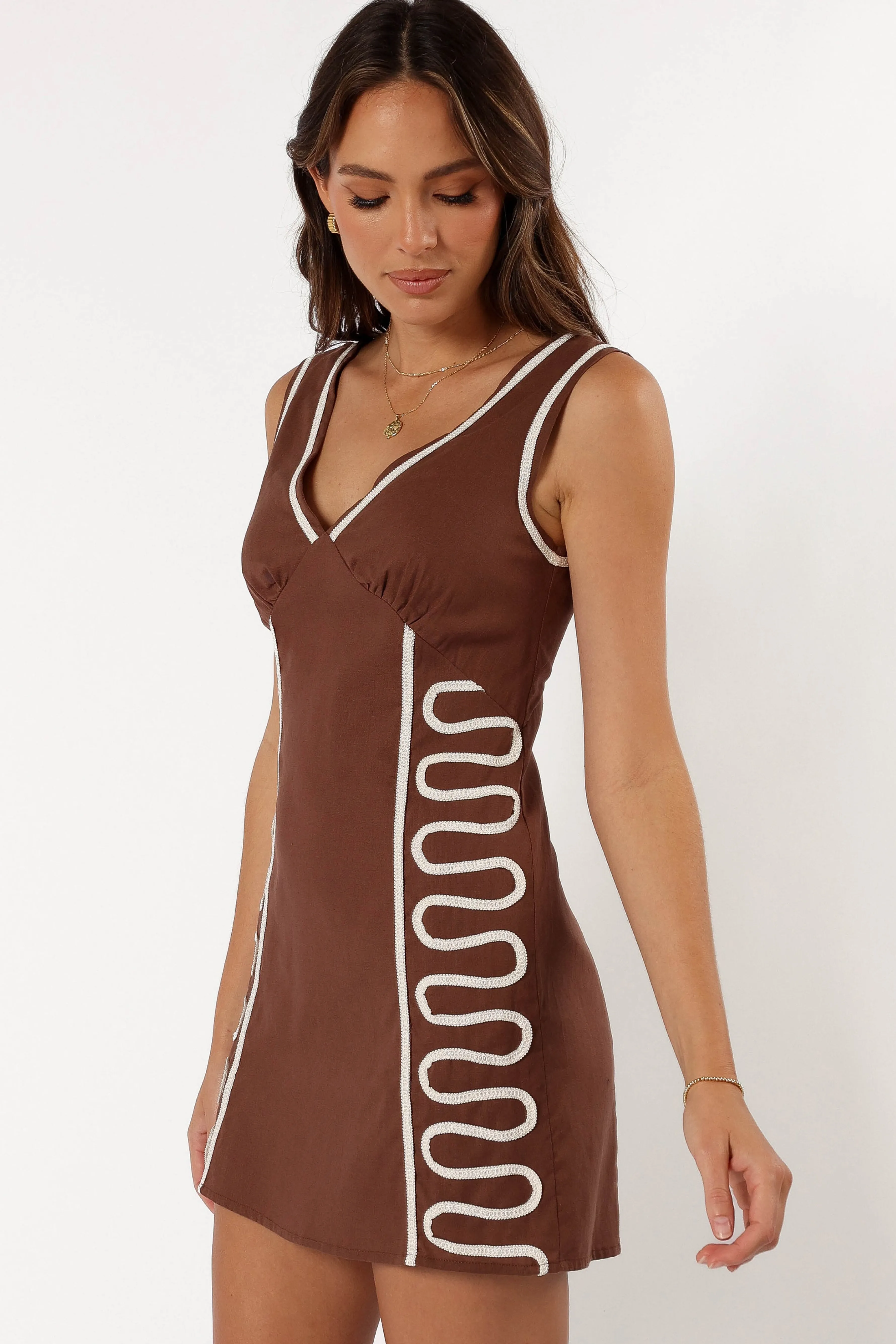 Petal & Pup Alexa Mini Dress - Chocolate Hot