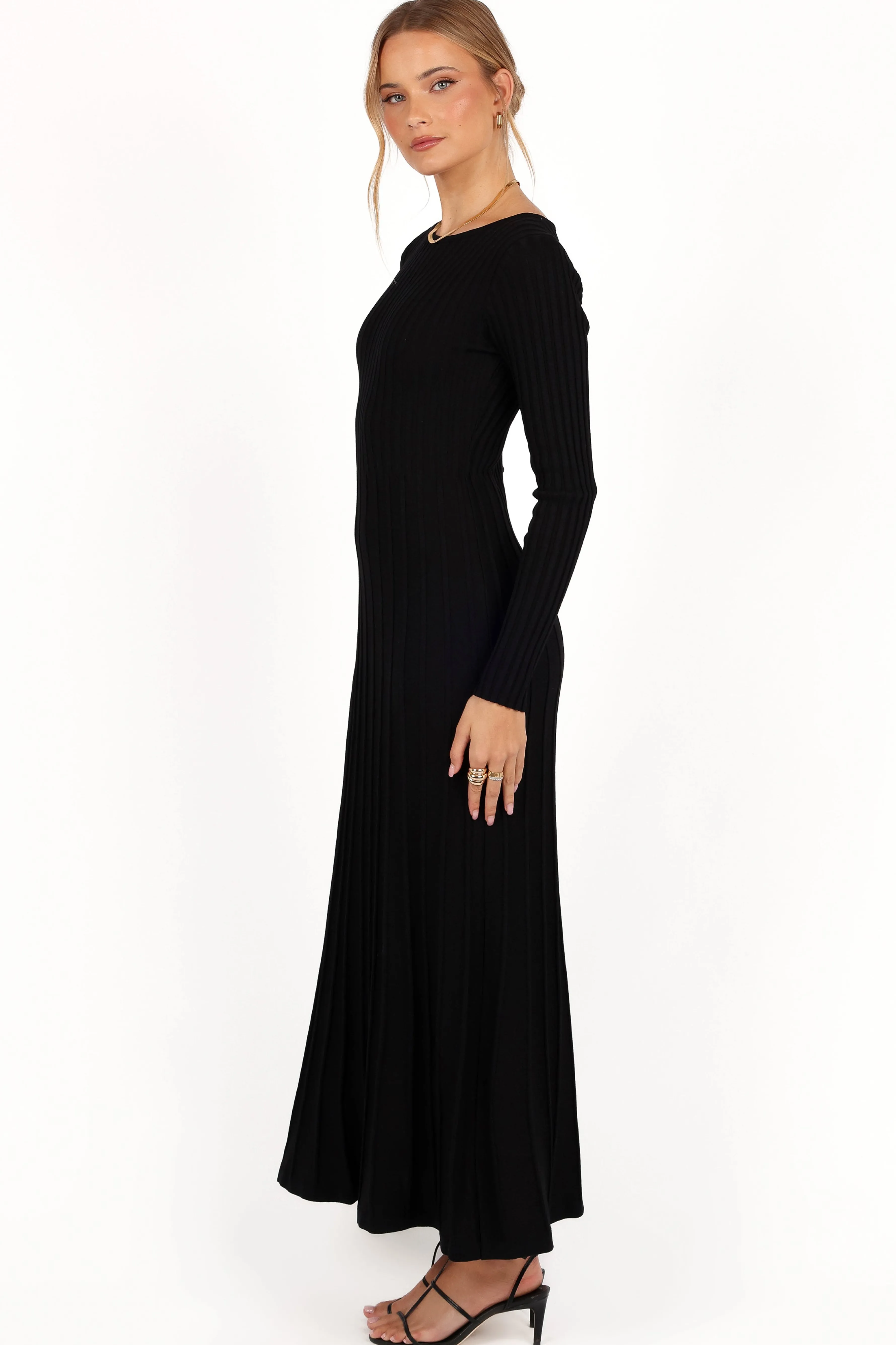 Petal & Pup Alison Long Sleeve Maxi Dress - Black Cheap