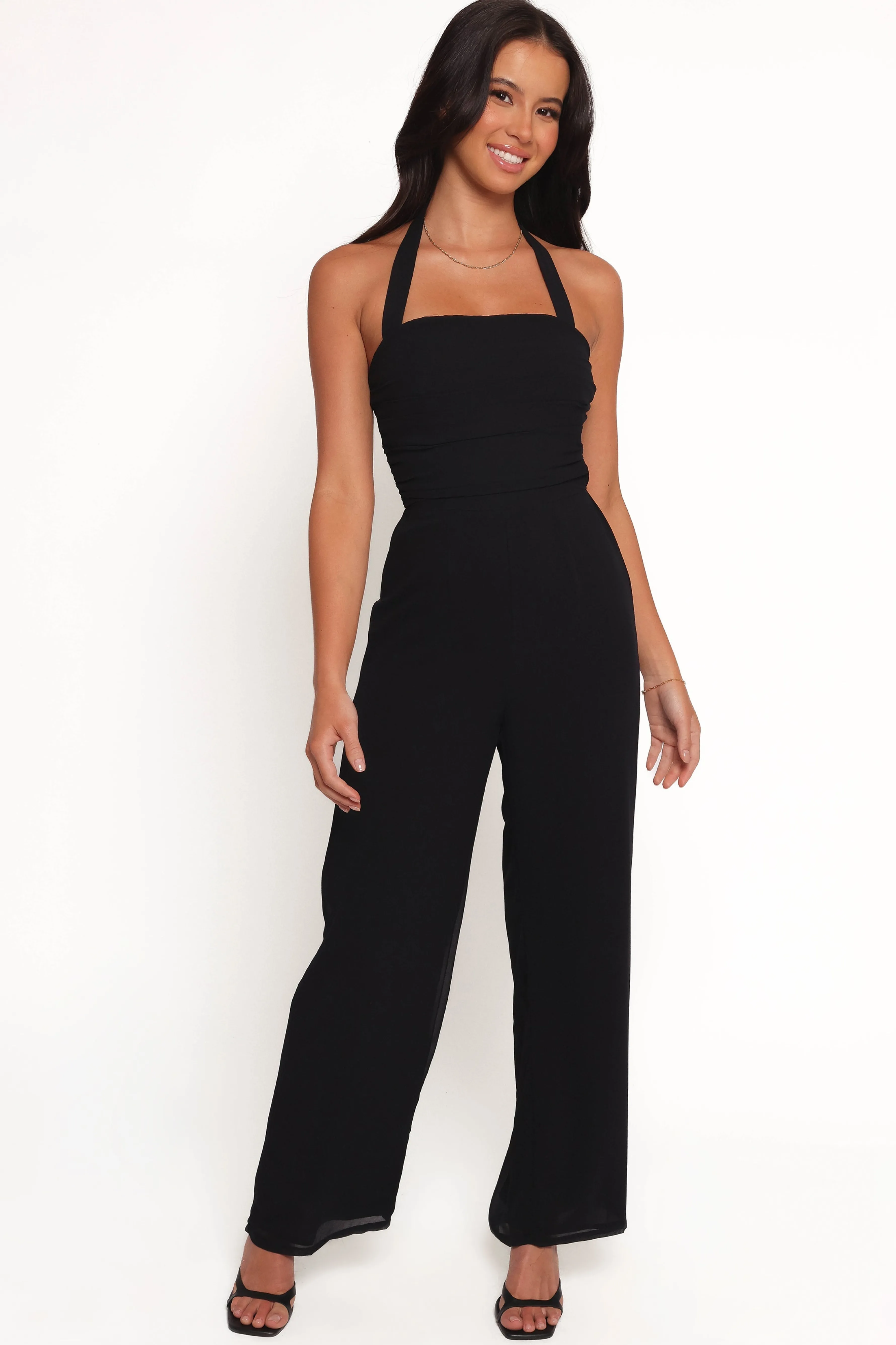 Petal & Pup Amhran Halter Jumpsuit - Black New