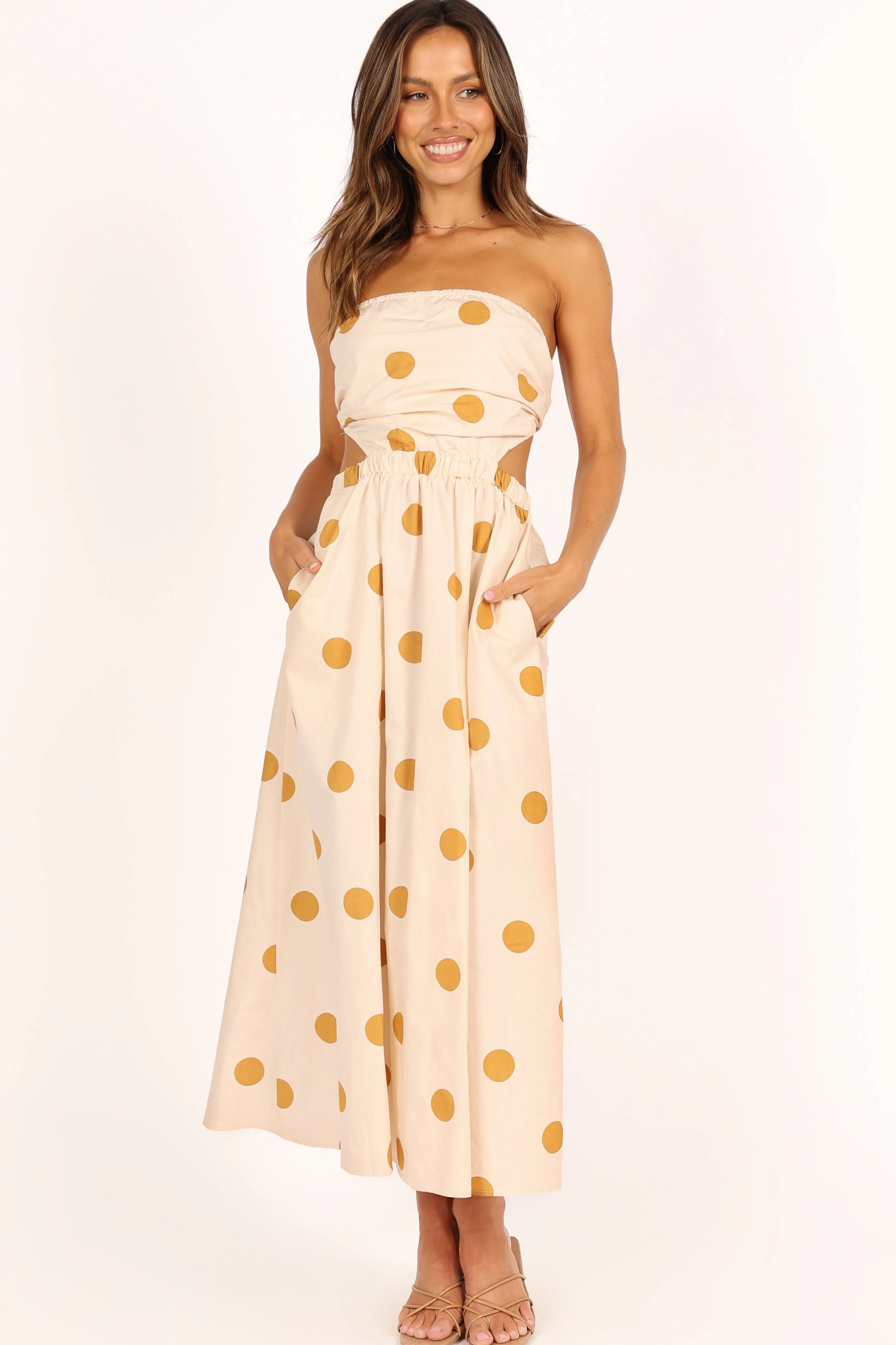 Petal & Pup Angelique Dress - Beige Spot BeigeSpot Hot