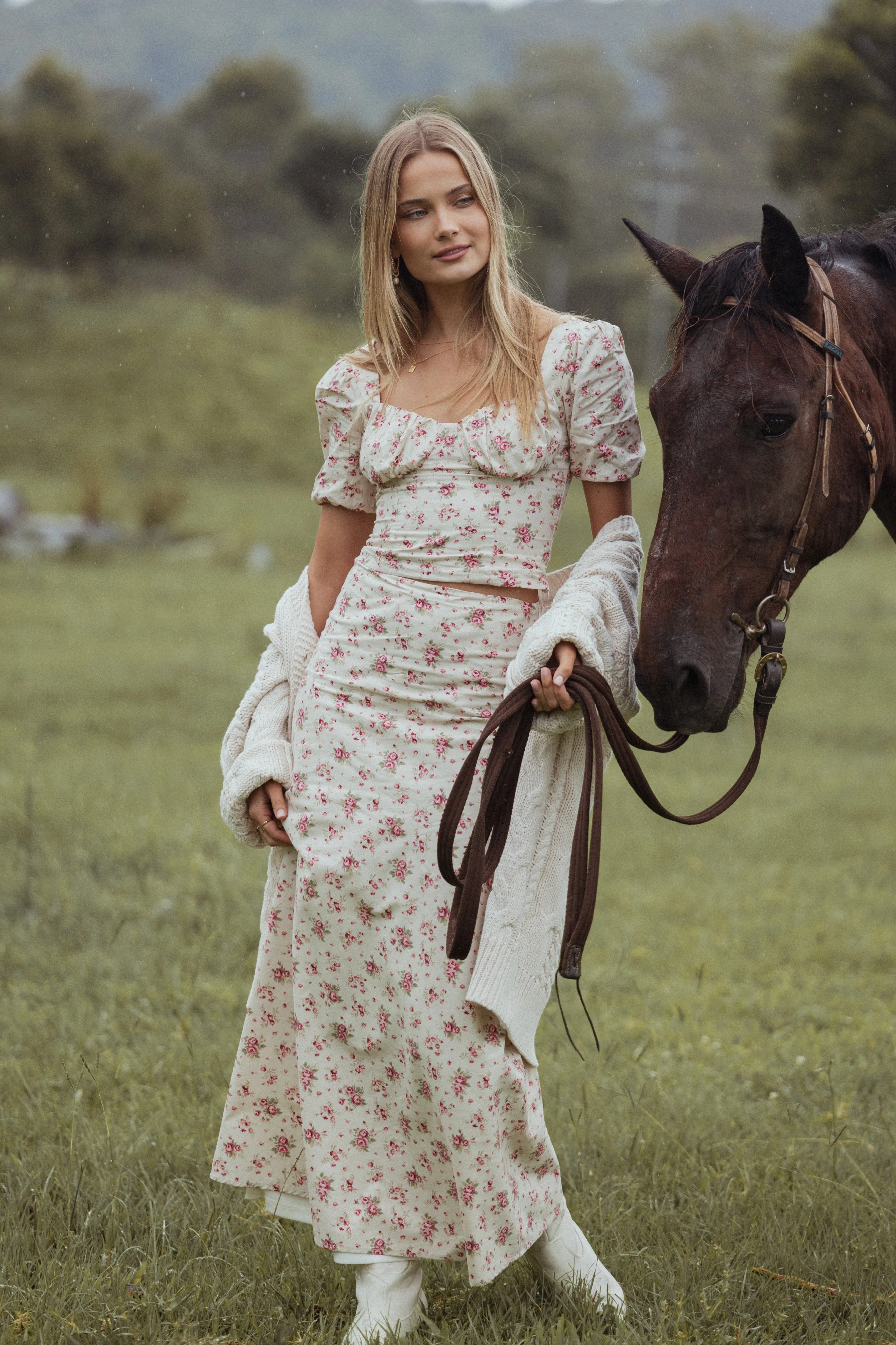 Petal & Pup Annly Corset Top - Red Floral RedFloral Store