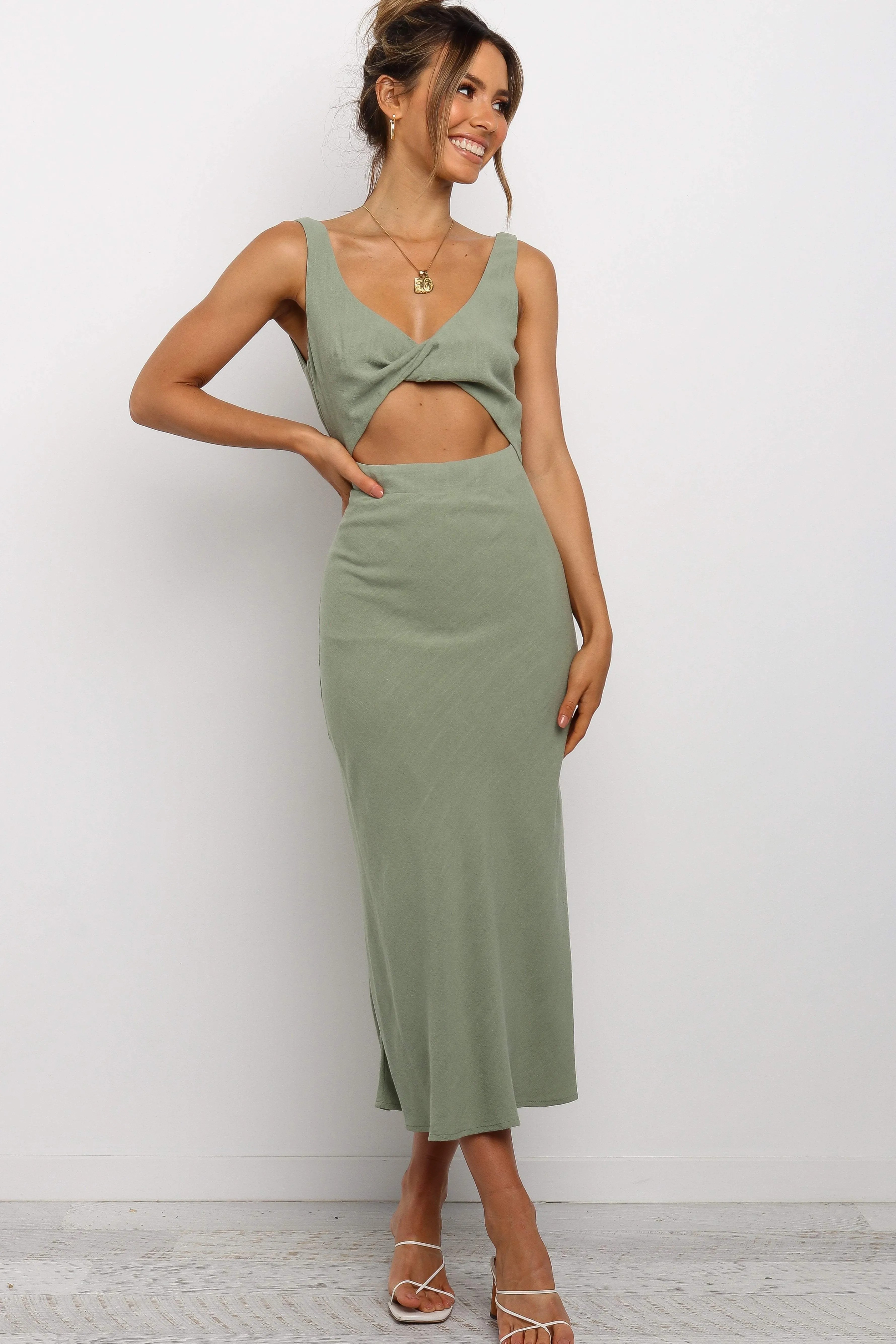 Petal & Pup Apollo Dress - Olive Flash Sale