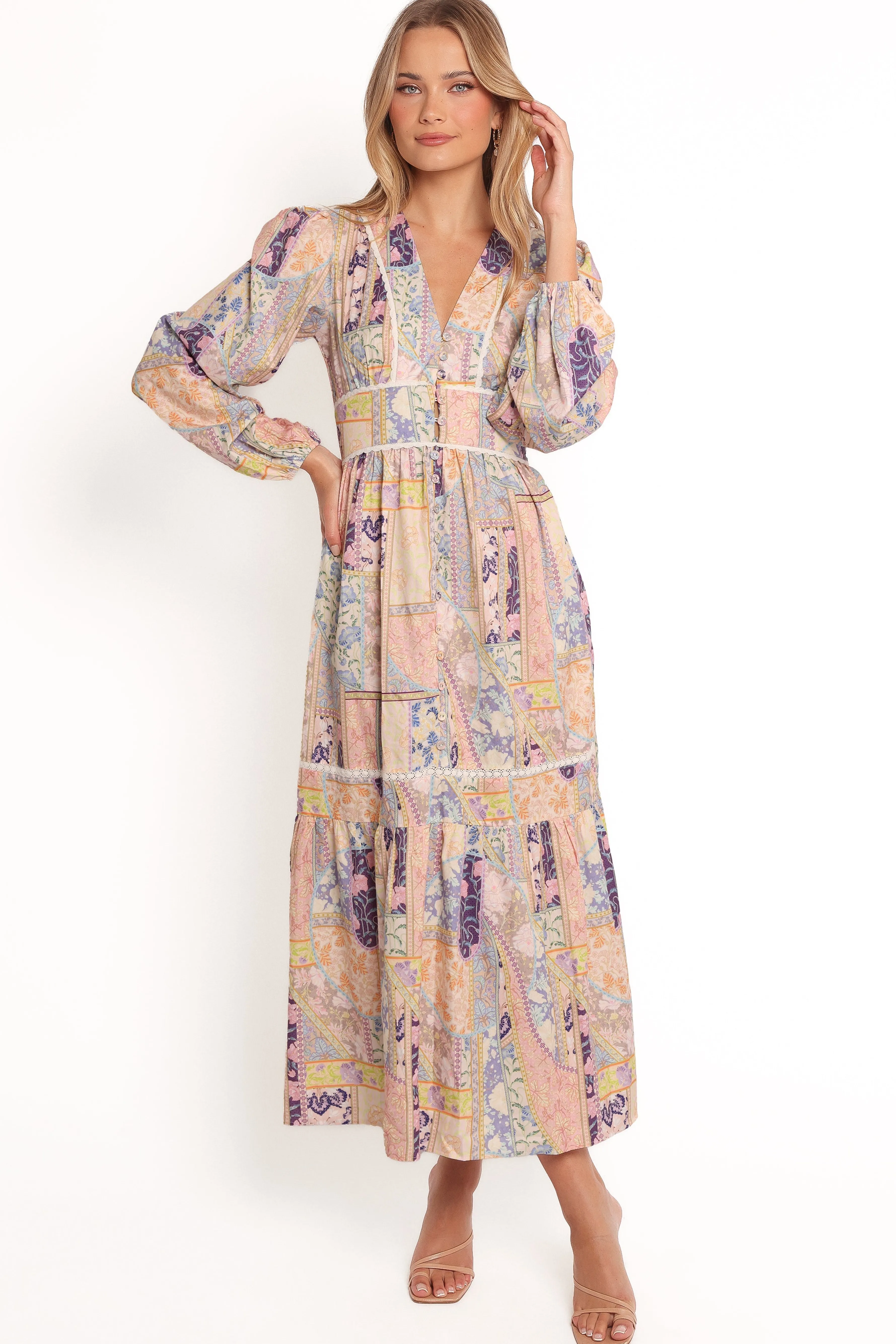 Petal & Pup Ariella Maxi Dress - Patchwork Cheap