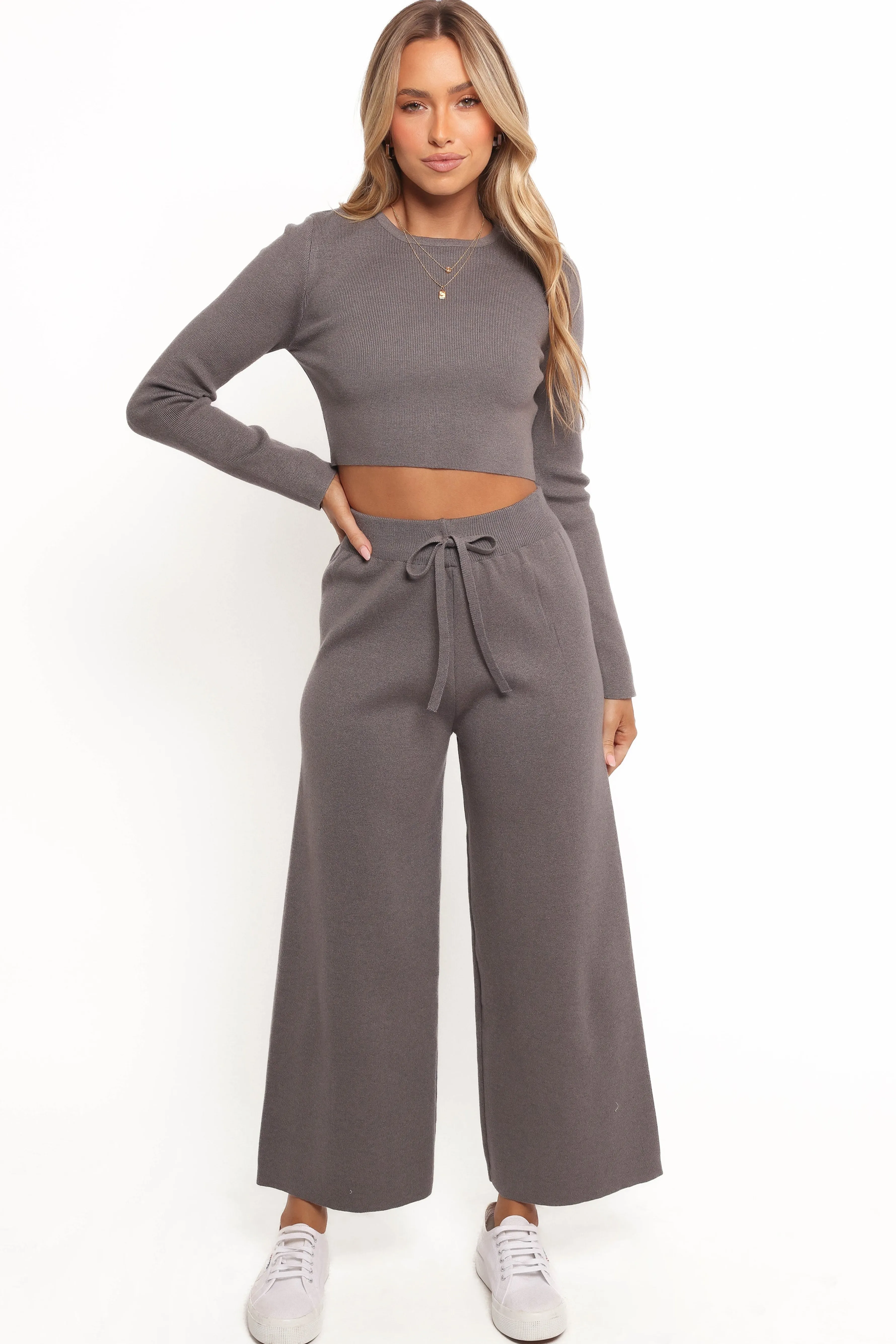 Petal & Pup Ayers Long Sleeve Set - Charcoal Grey CharcoalGrey Discount