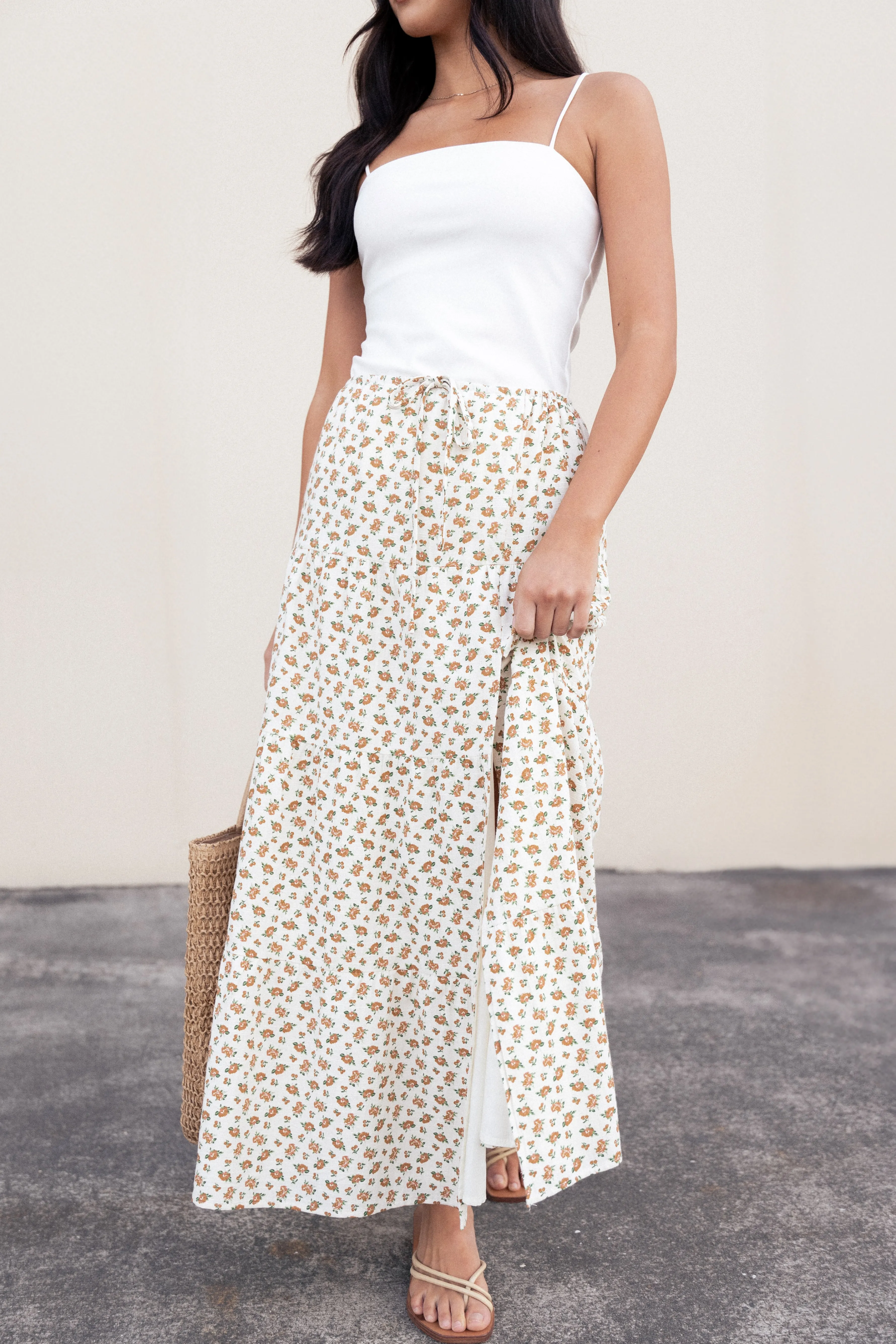 Petal & Pup Bailey Tiered Maxi Skirt - Yellow New