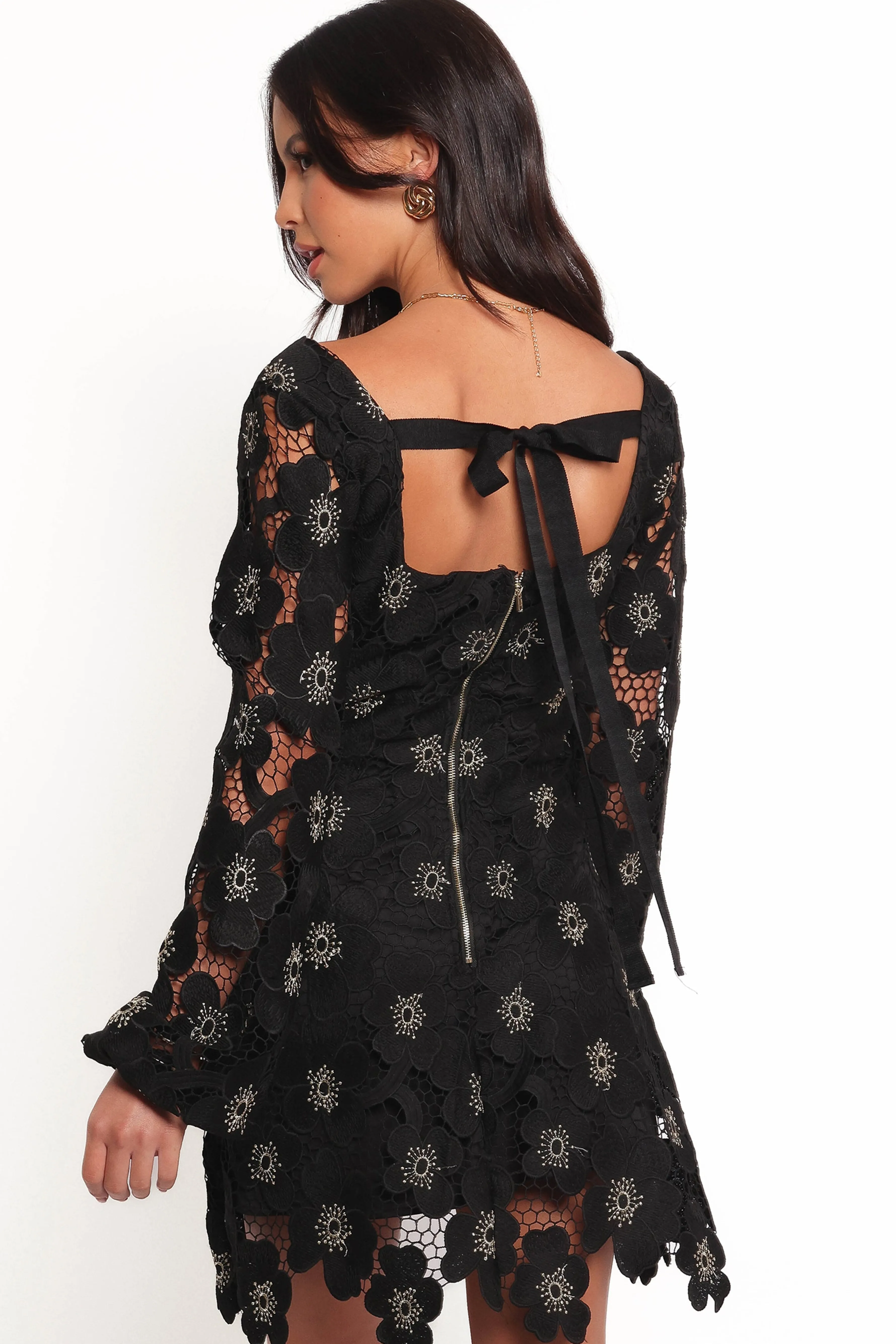 Petal & Pup Bardley Long Sleeve Mini Dress - Black Flash Sale