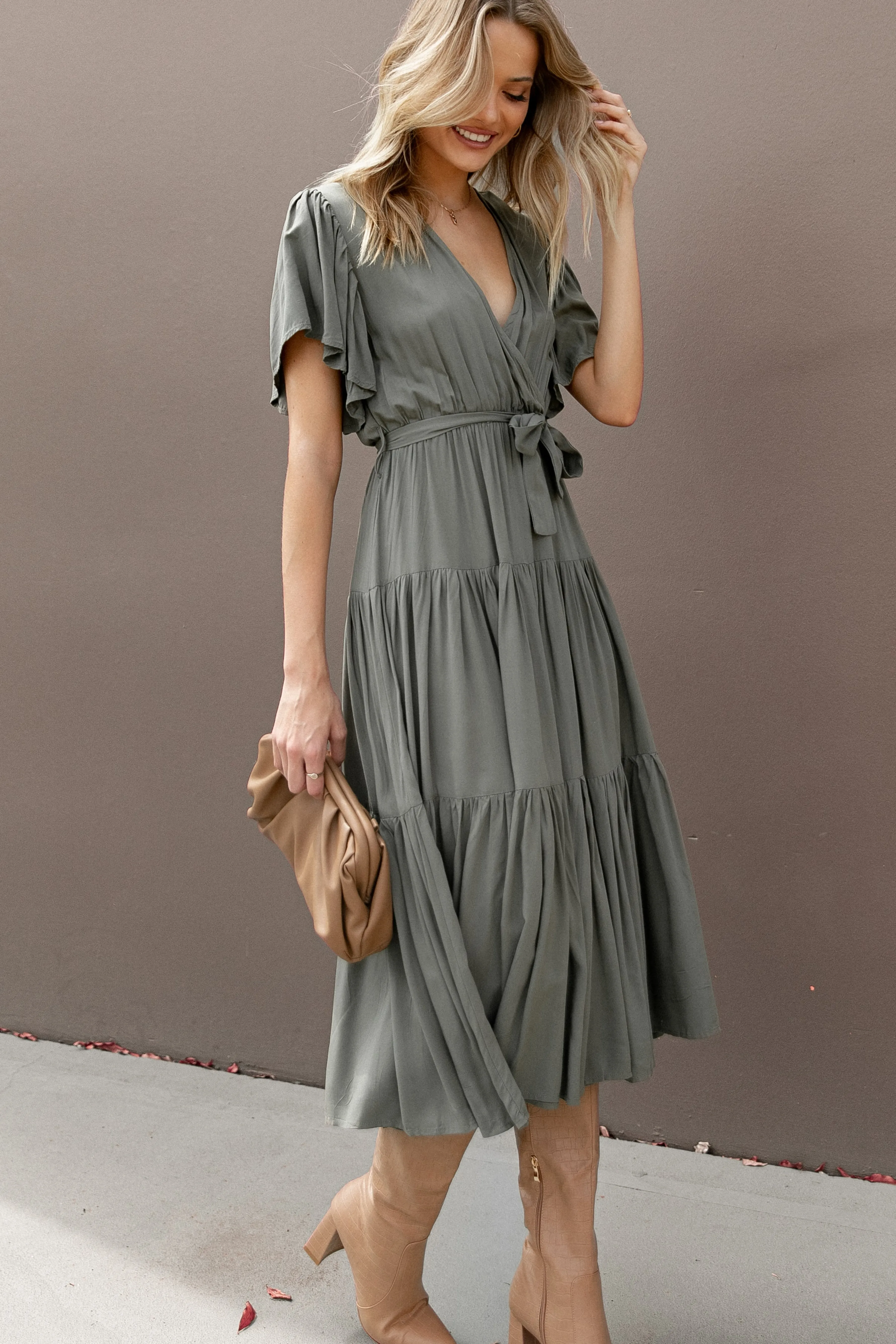 Petal & Pup Barker Dress - Olive Best Sale