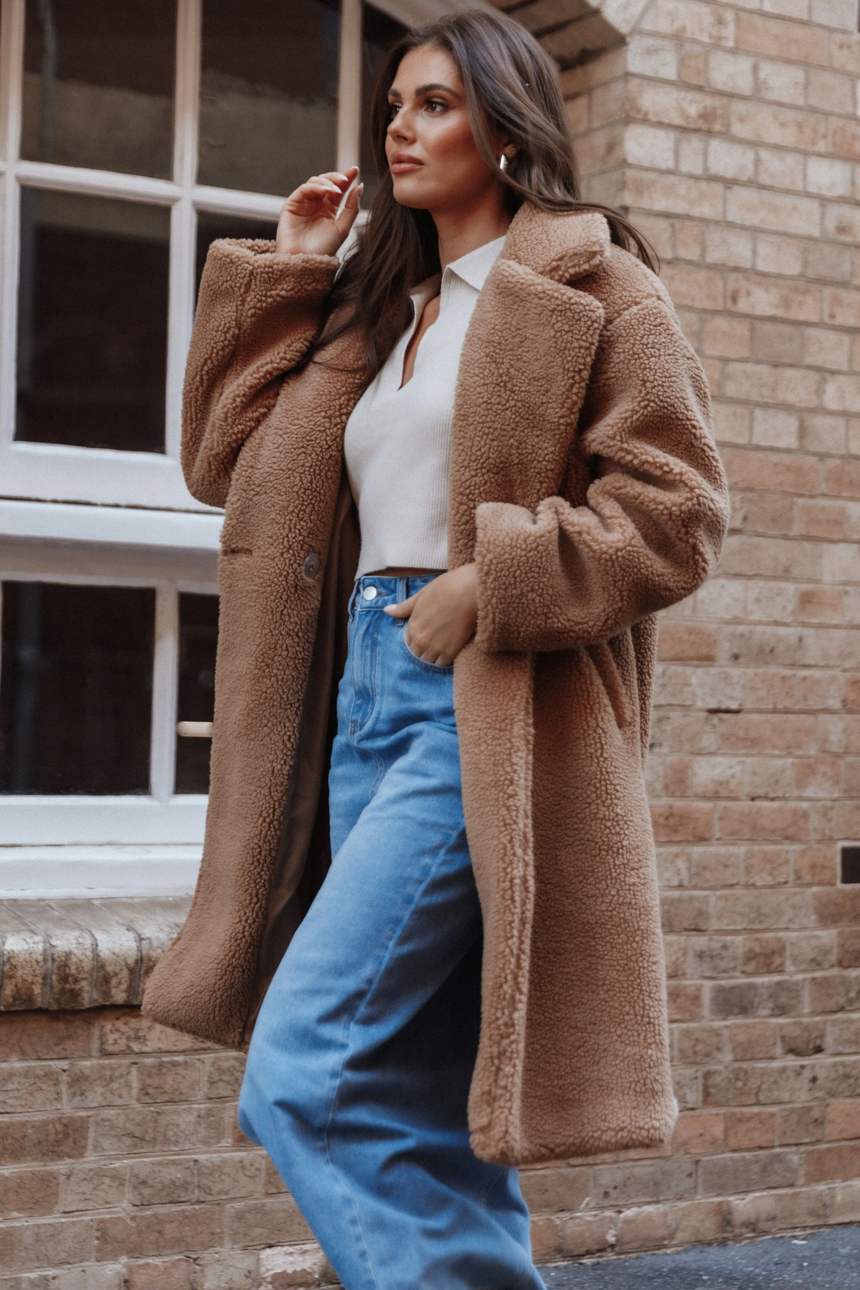 Petal & Pup Beatrice Faux Fur Coat - Camel Best