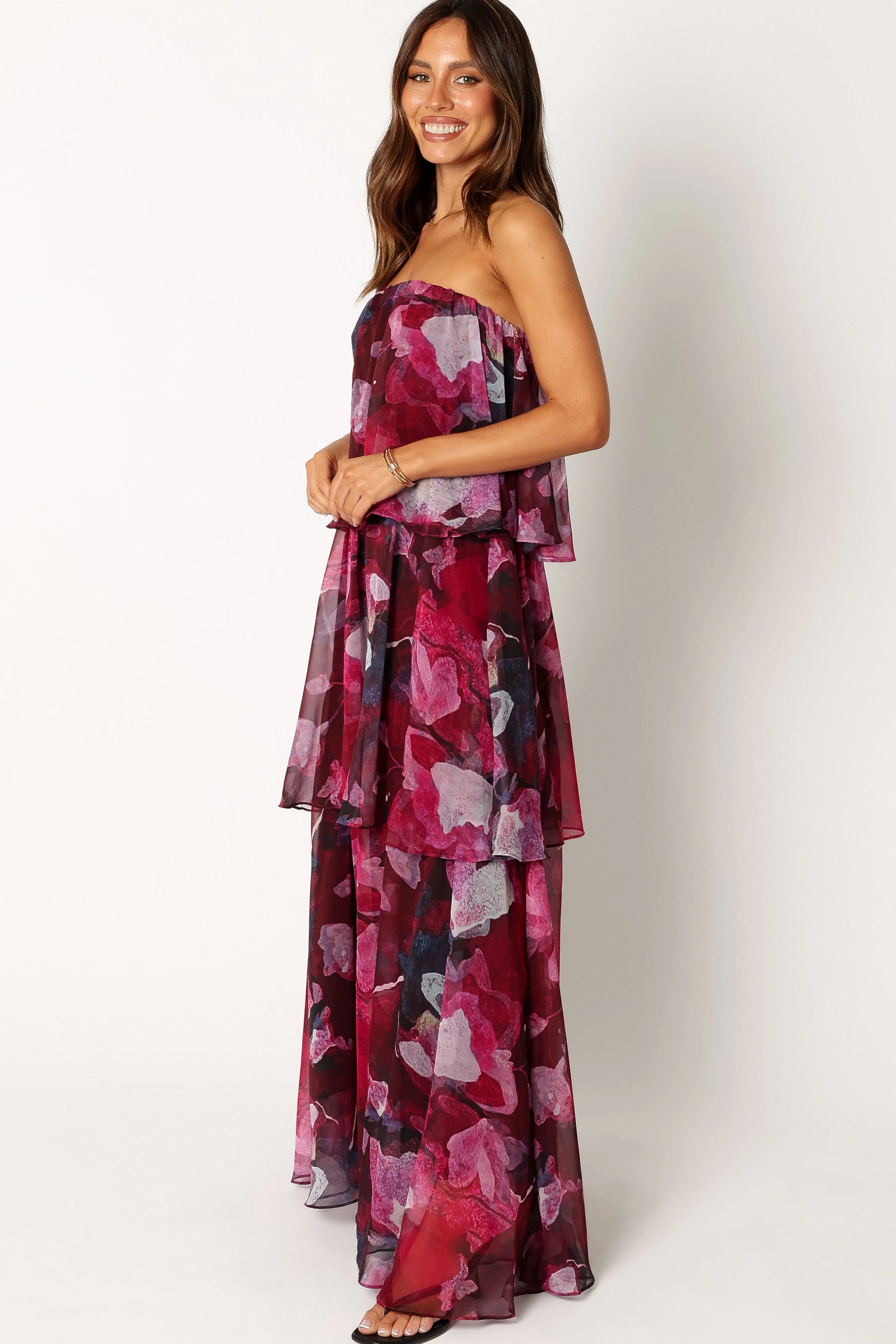 Petal & Pup Bloom Strapless Maxi Dress - Purple Floral PurpleFloral Best Sale