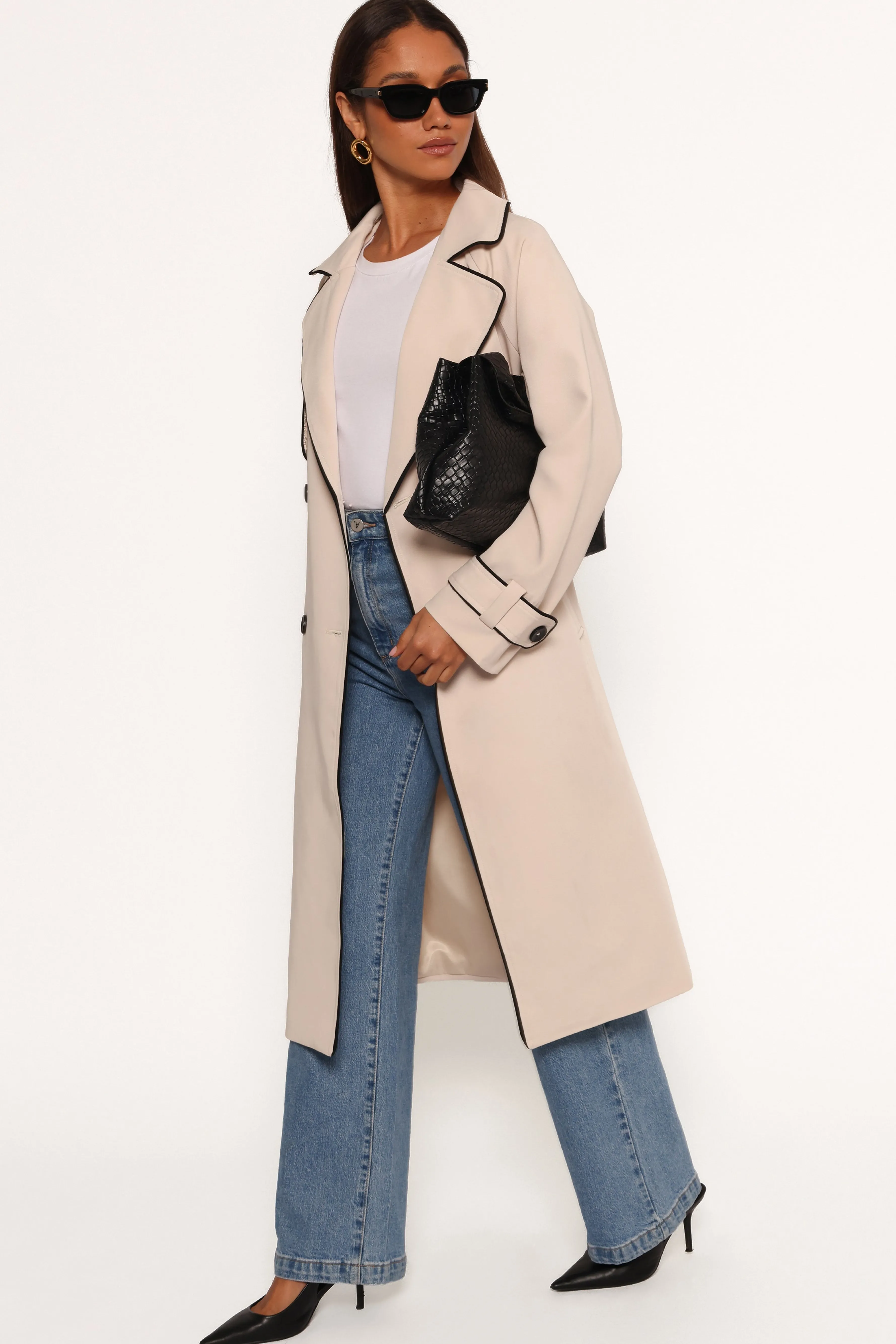 Petal & Pup Cayenne Contrast Binding Trench Coat - Beige Store