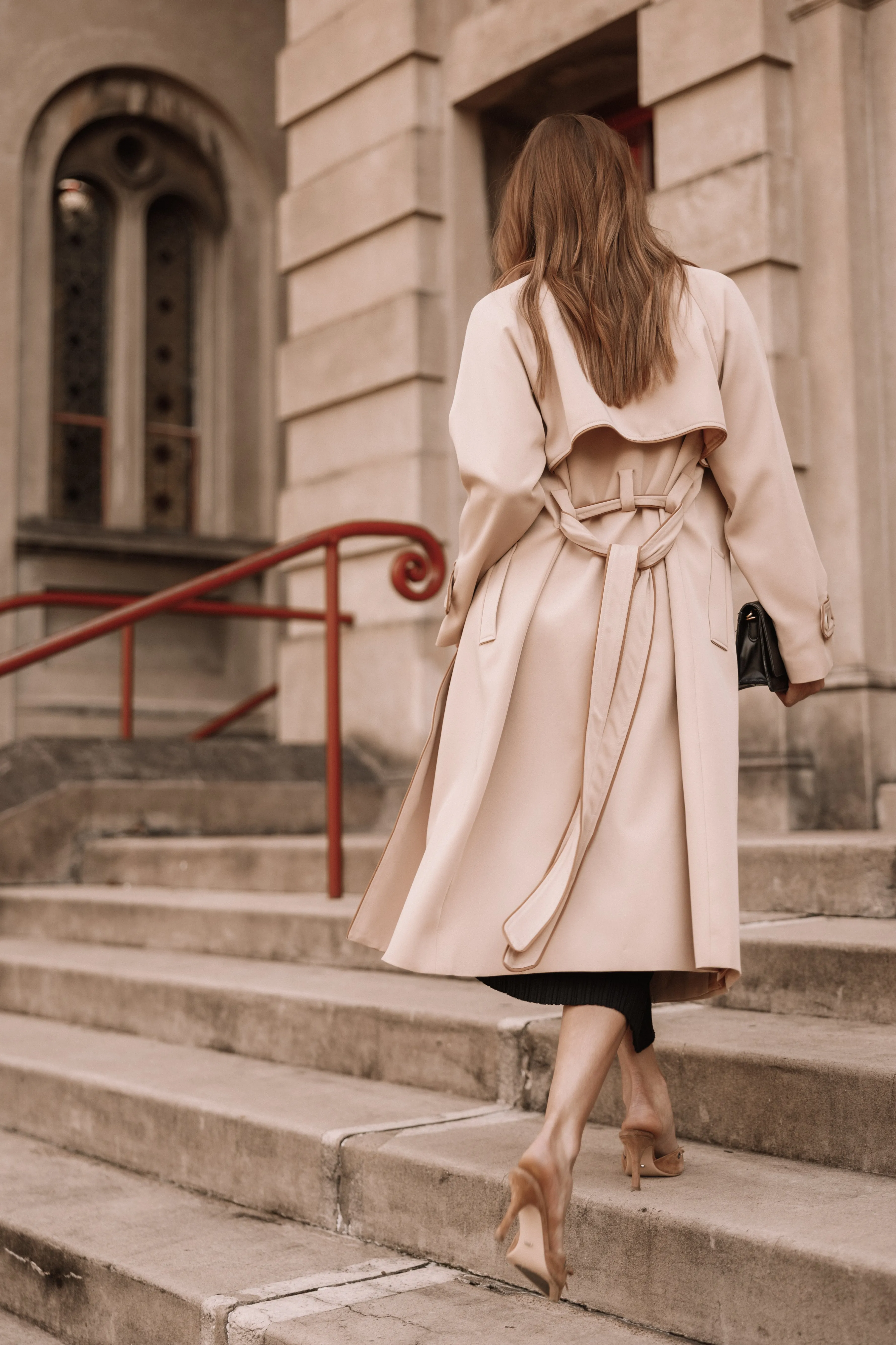 Petal & Pup Cayenne Contrast Binding Trench Coat - Camel Hot