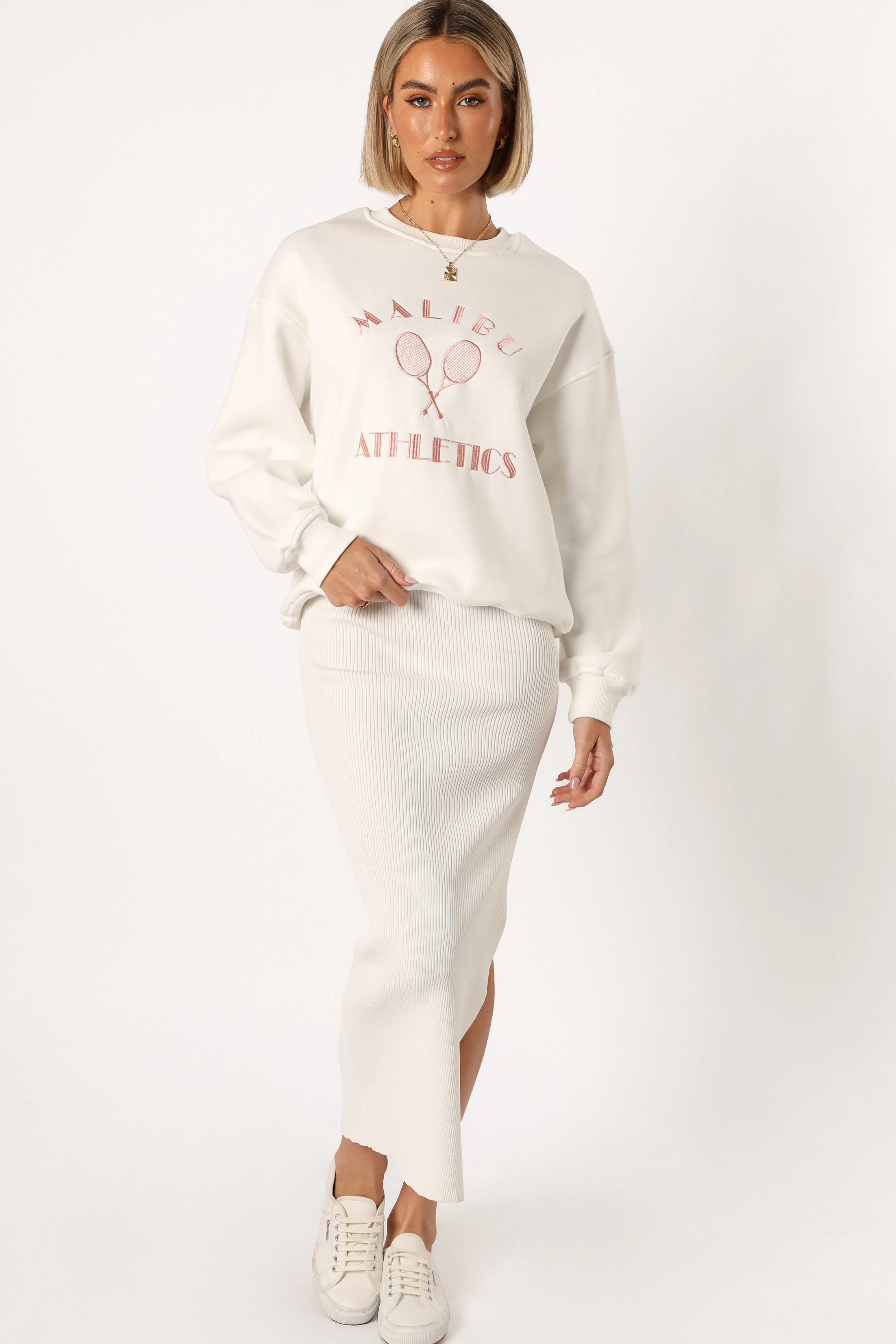 Petal & Pup Cielo Malibu Athletics Sweatshirt - White Fashion