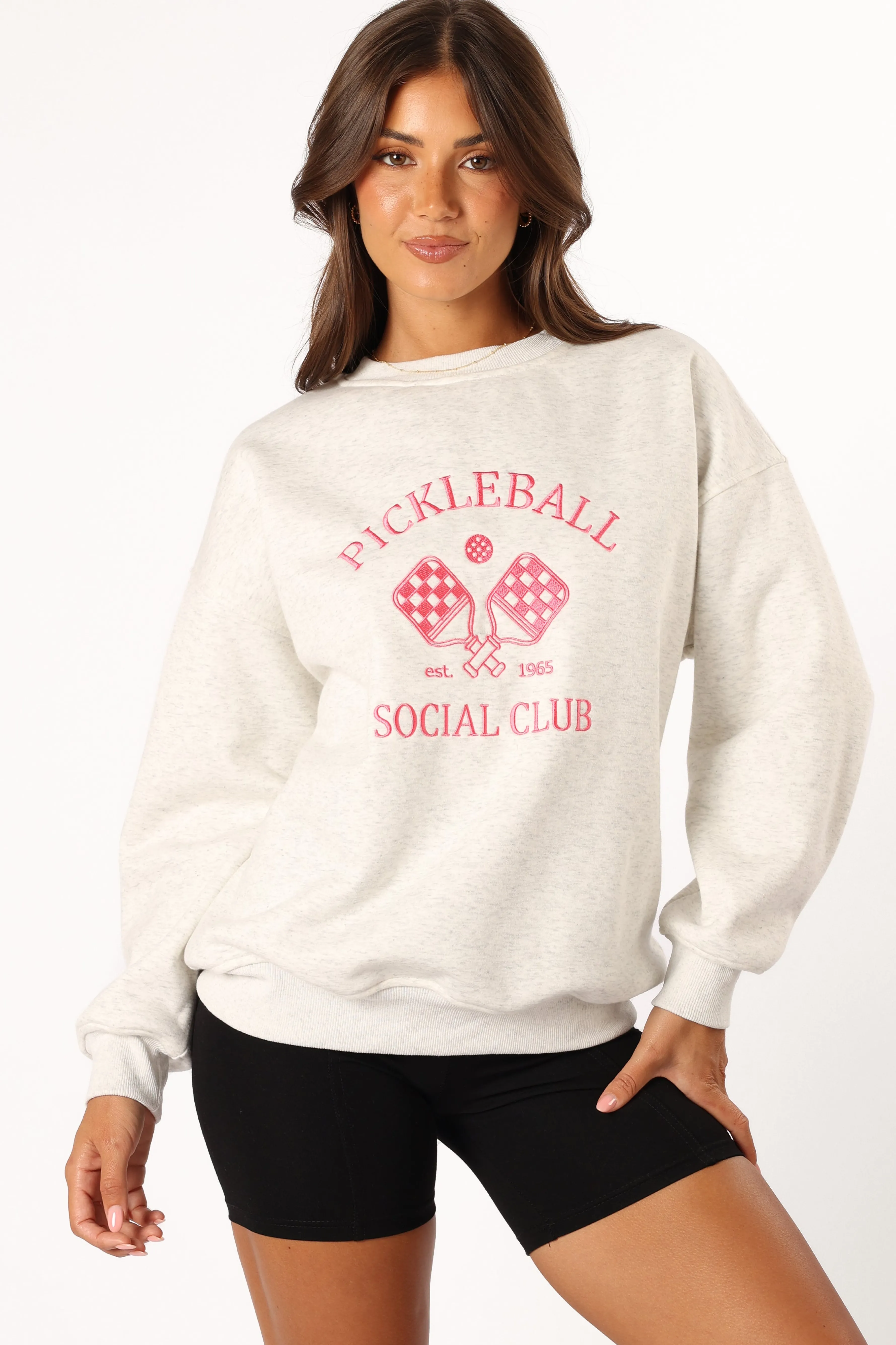 Petal & Pup Colette Pickleball Sweatshirt - Heather Grey HeatherGrey Outlet