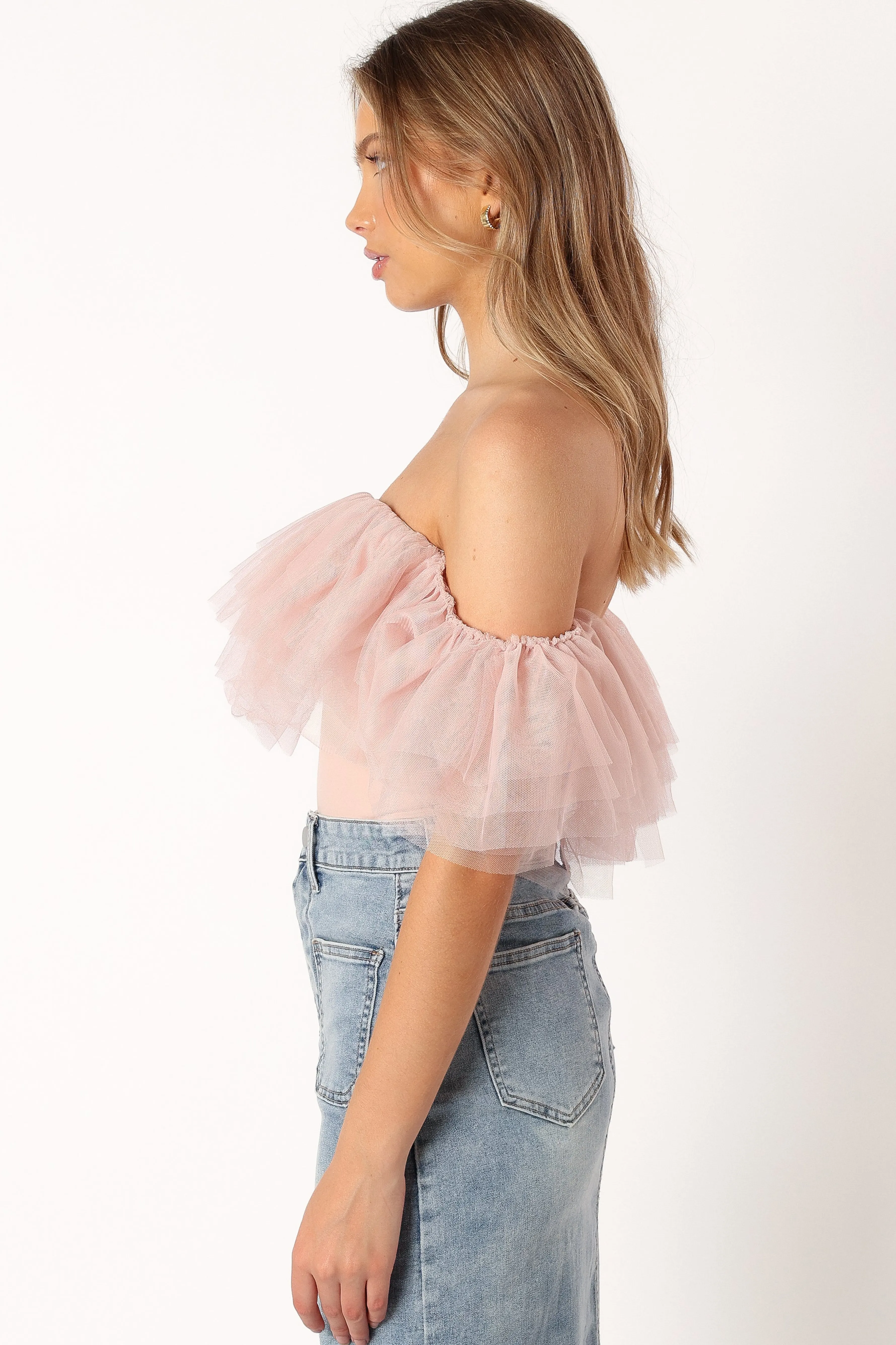 Petal & Pup Dae Off Shoulder Bodysuit - Blush Hot