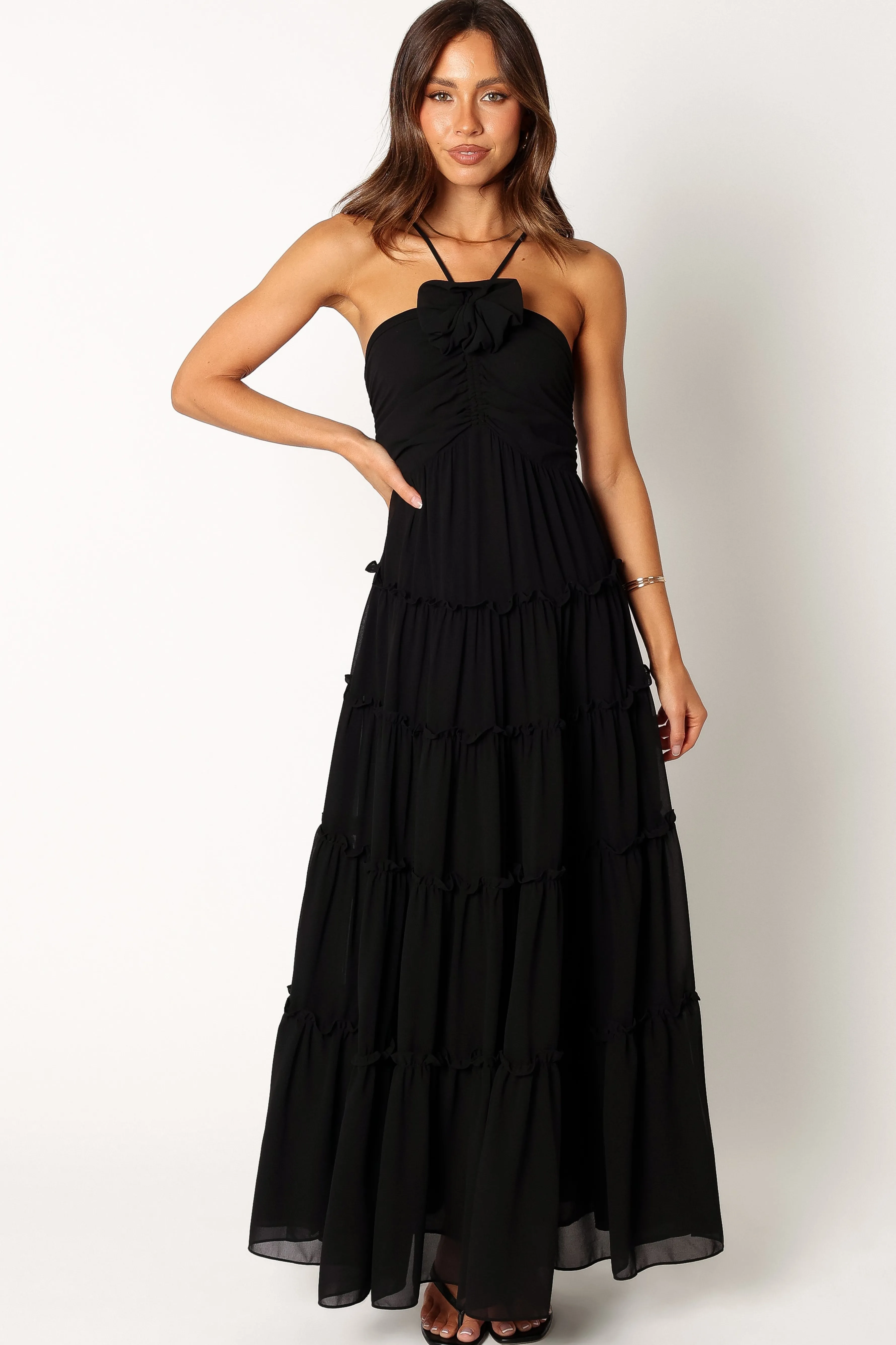 Petal & Pup Dottie Halterneck Maxi Dress - Black Flash Sale