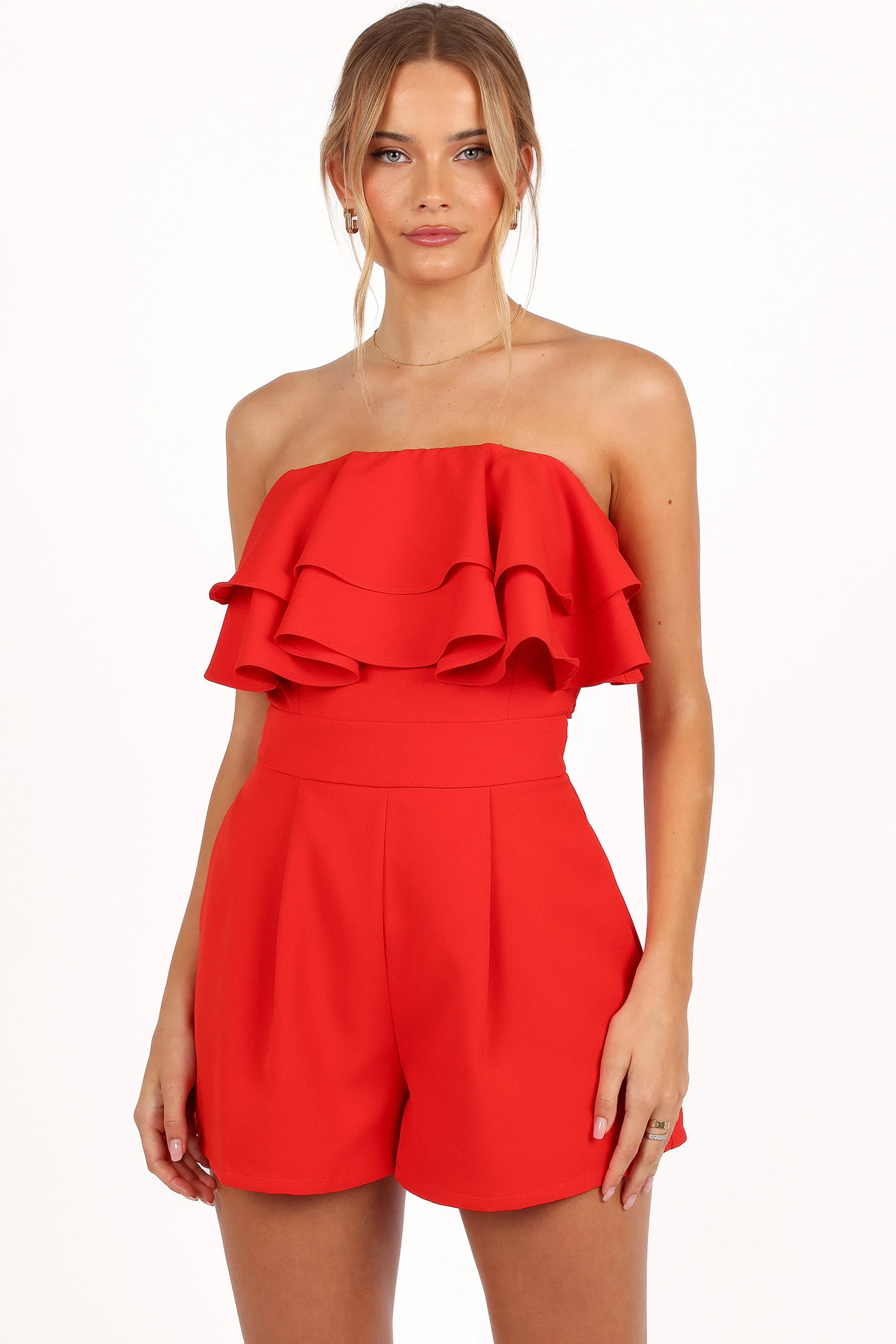 Petal & Pup Elliott Romper - Red Best