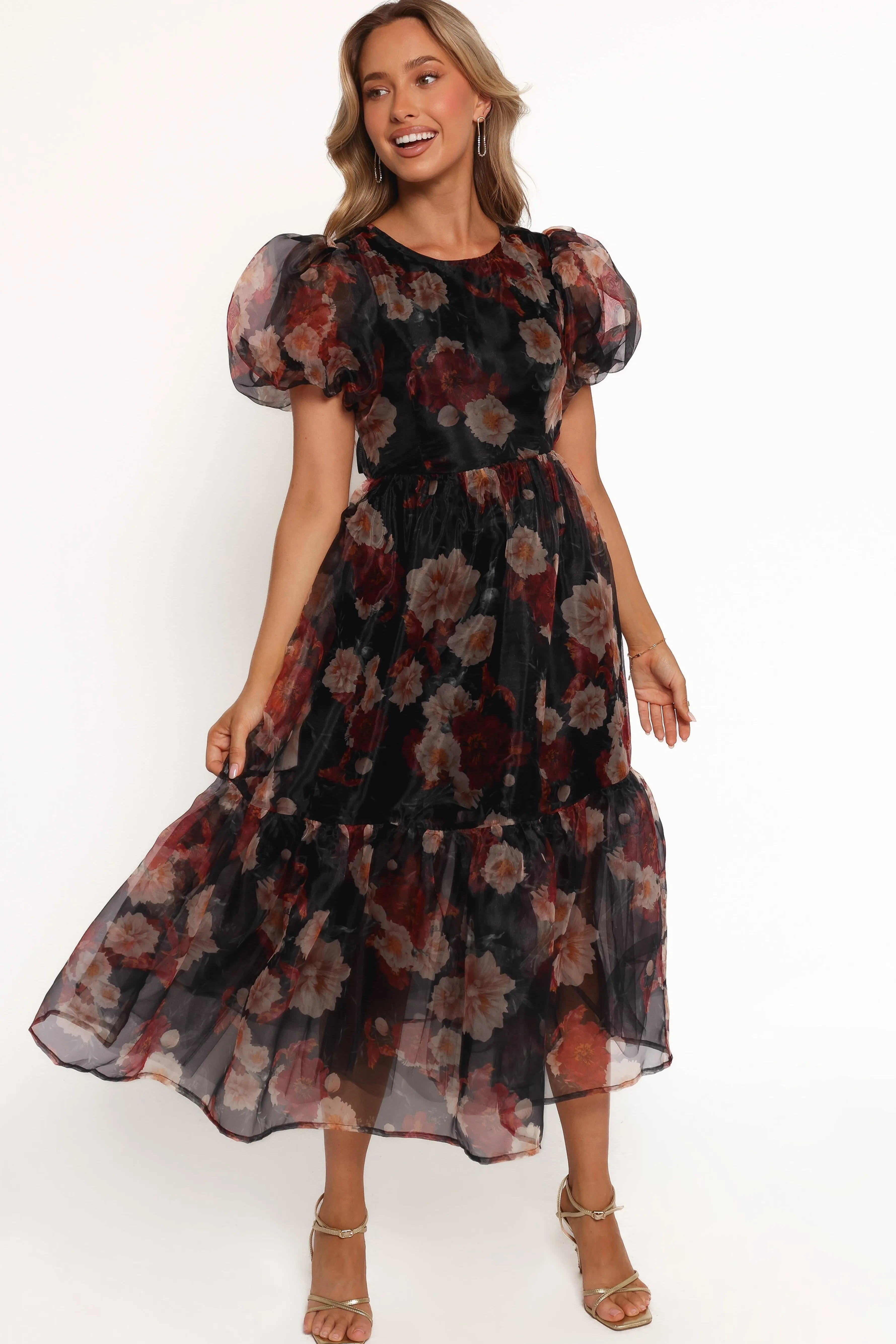 Petal & Pup Elspeth Midi Dress - Black Floral BlackFloral Best