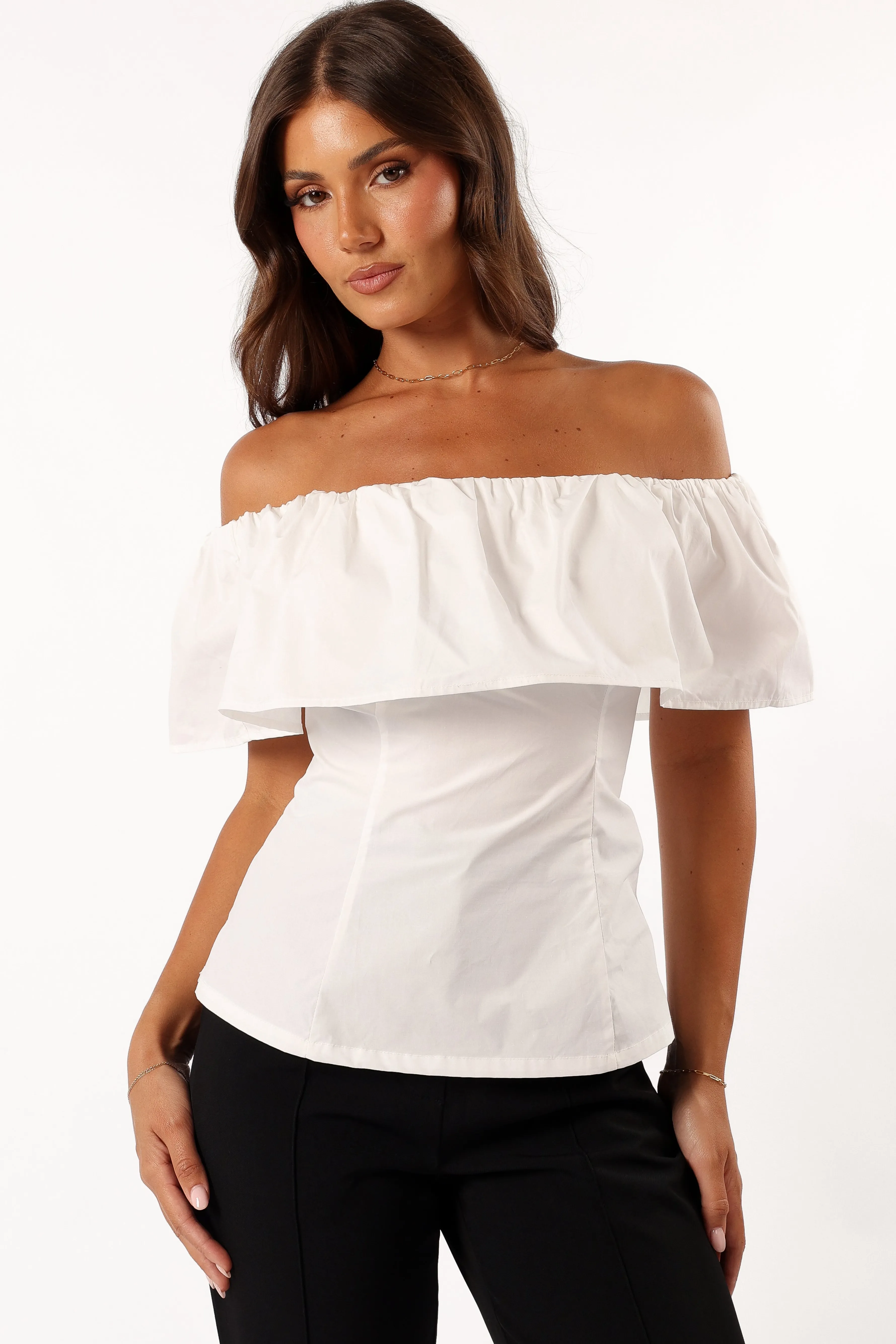 Petal & Pup Emery Off The Shoulder Top - White Clearance