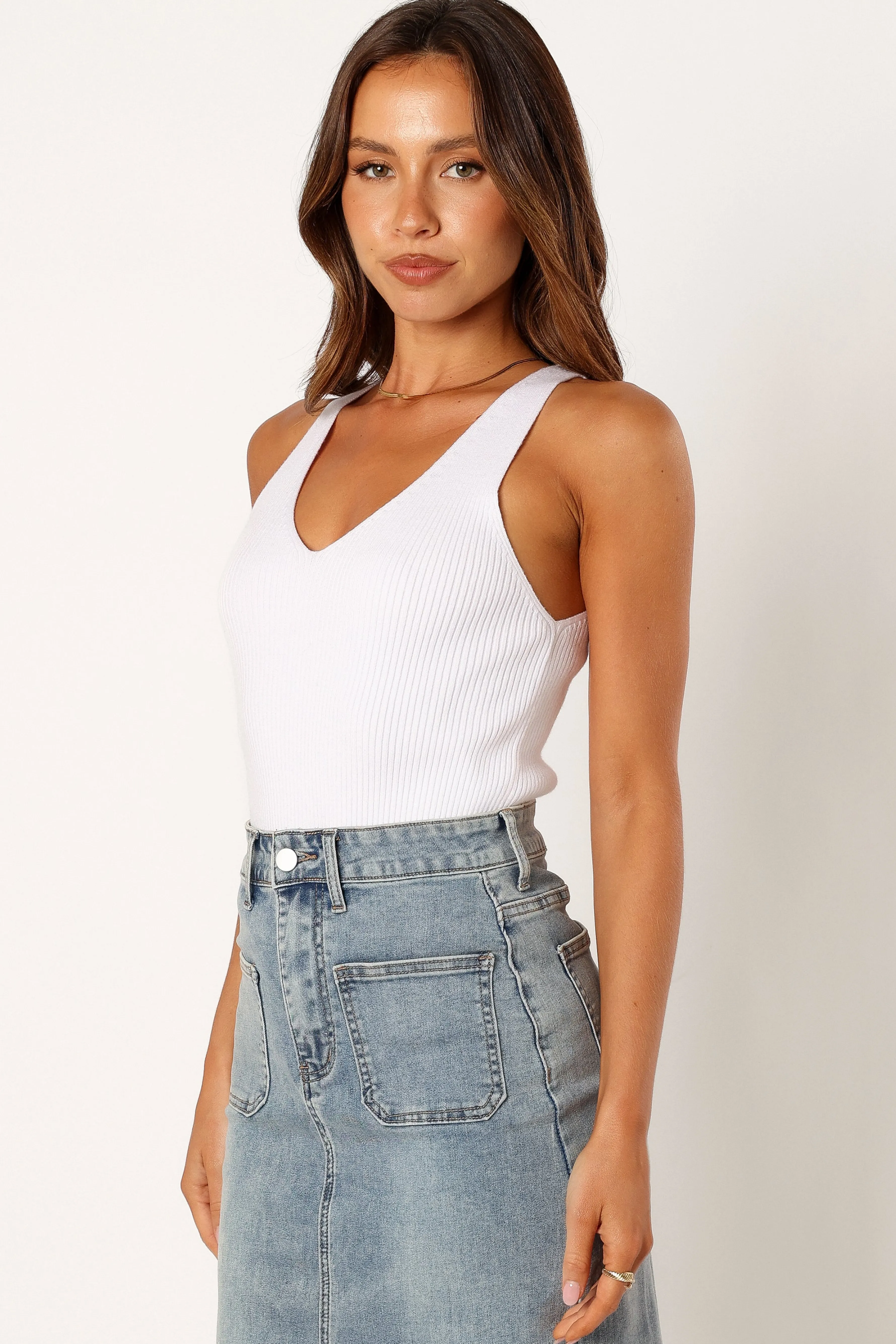 Petal & Pup Emily Rib Top - White Discount