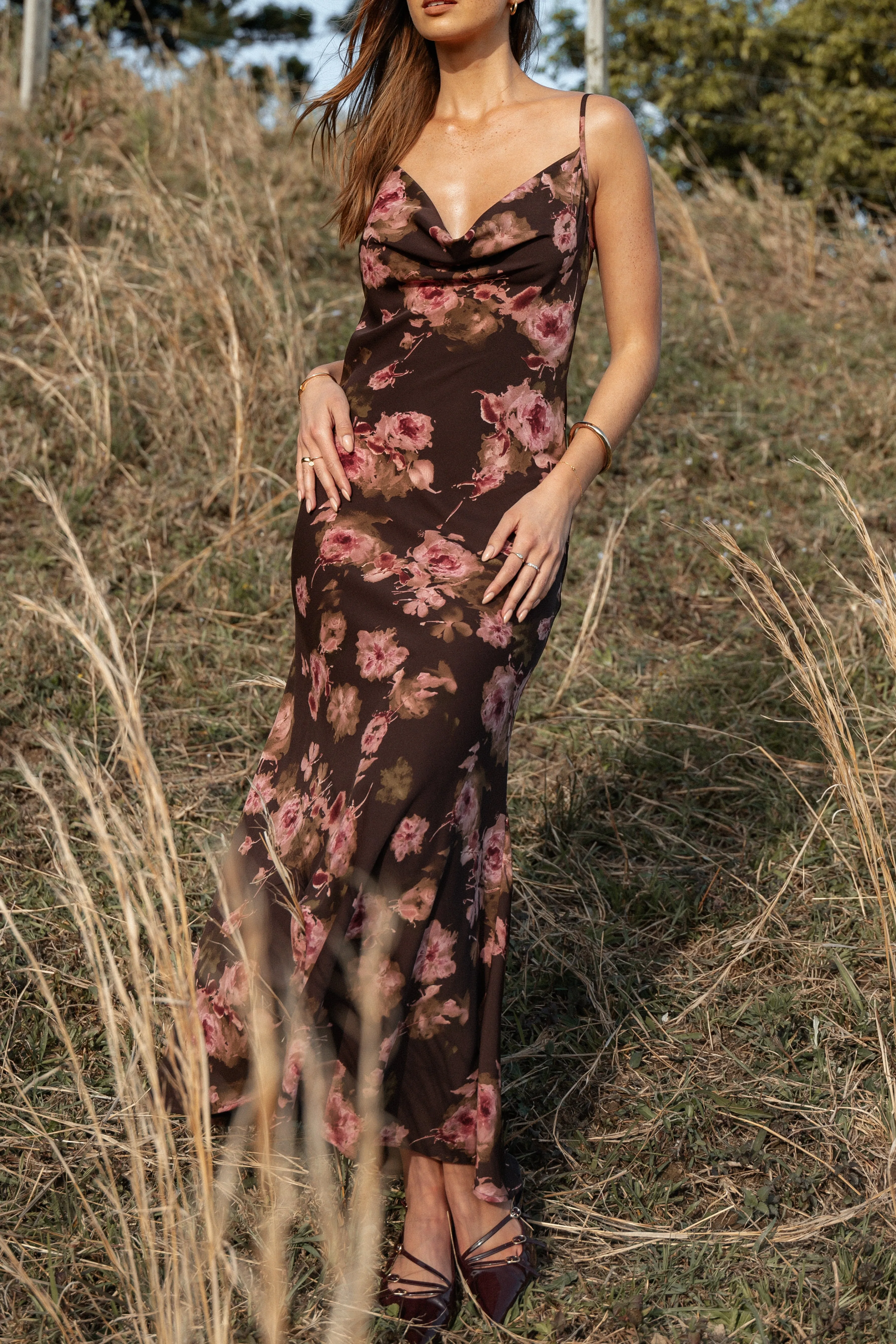 Petal & Pup Enya Maxi Dress - Chocolate Floral ChocolateFloral Shop