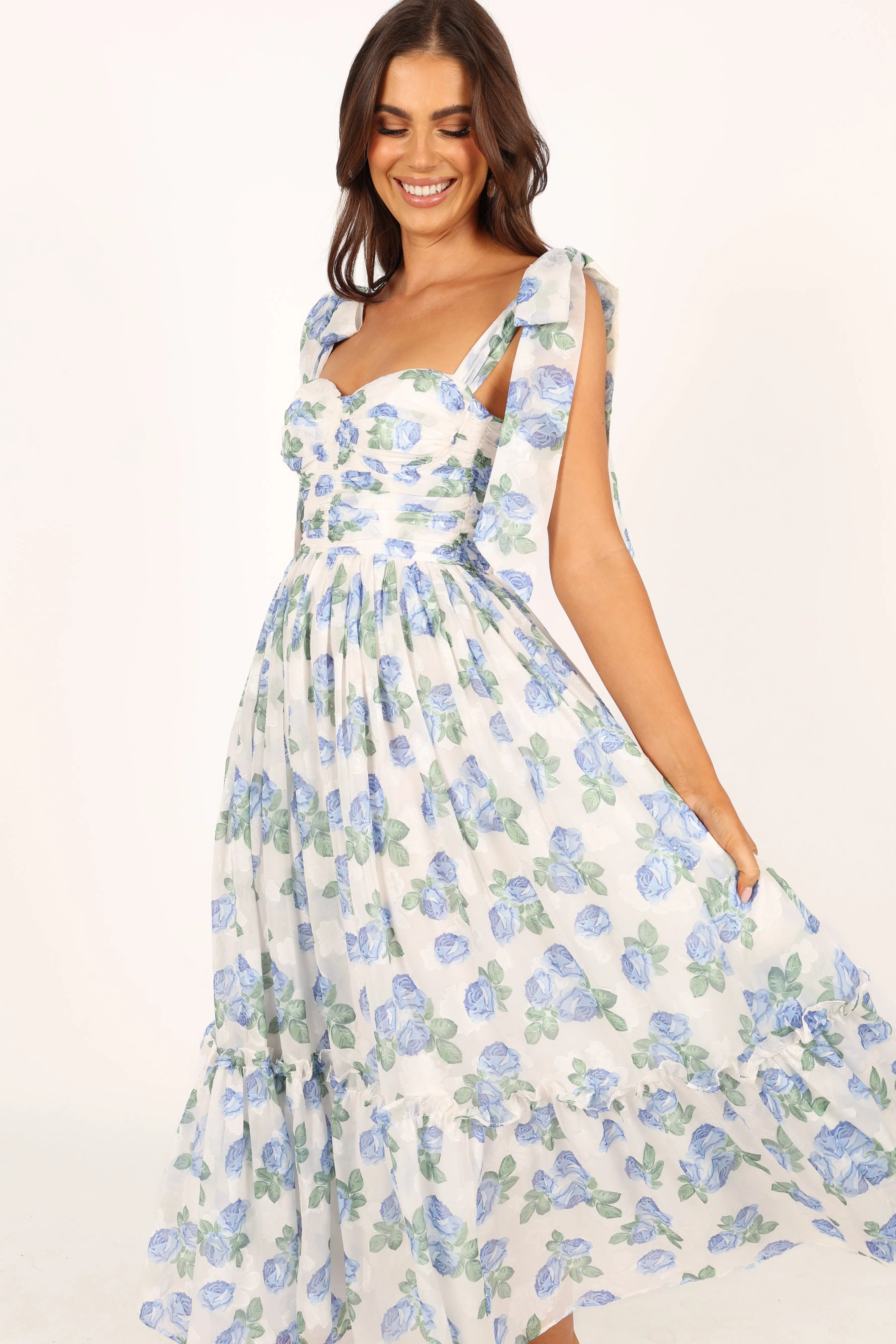 Petal & Pup Floret Midi Dress - Blue New