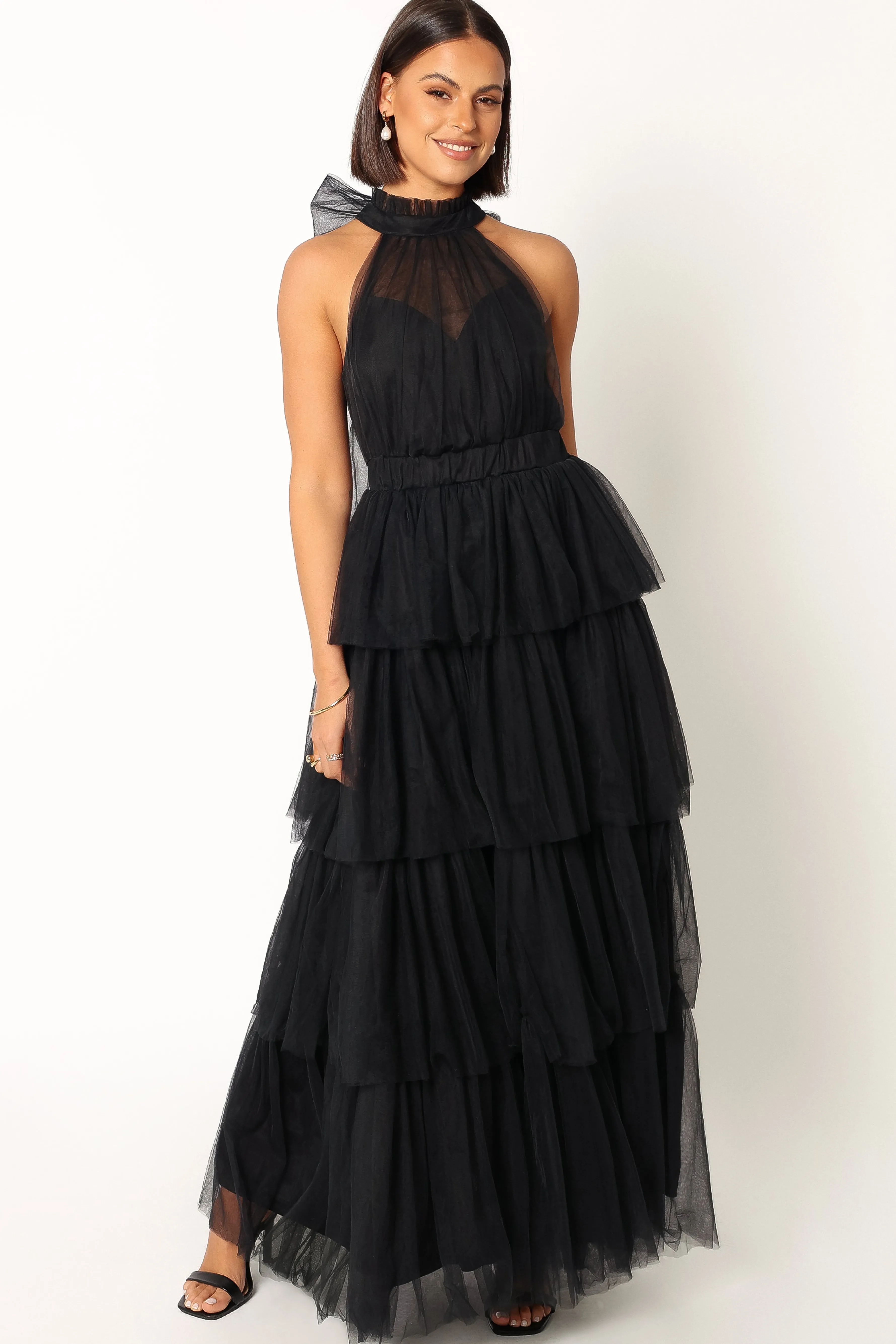 Petal & Pup Frances Halterneck Maxi Dress - Black Best Sale