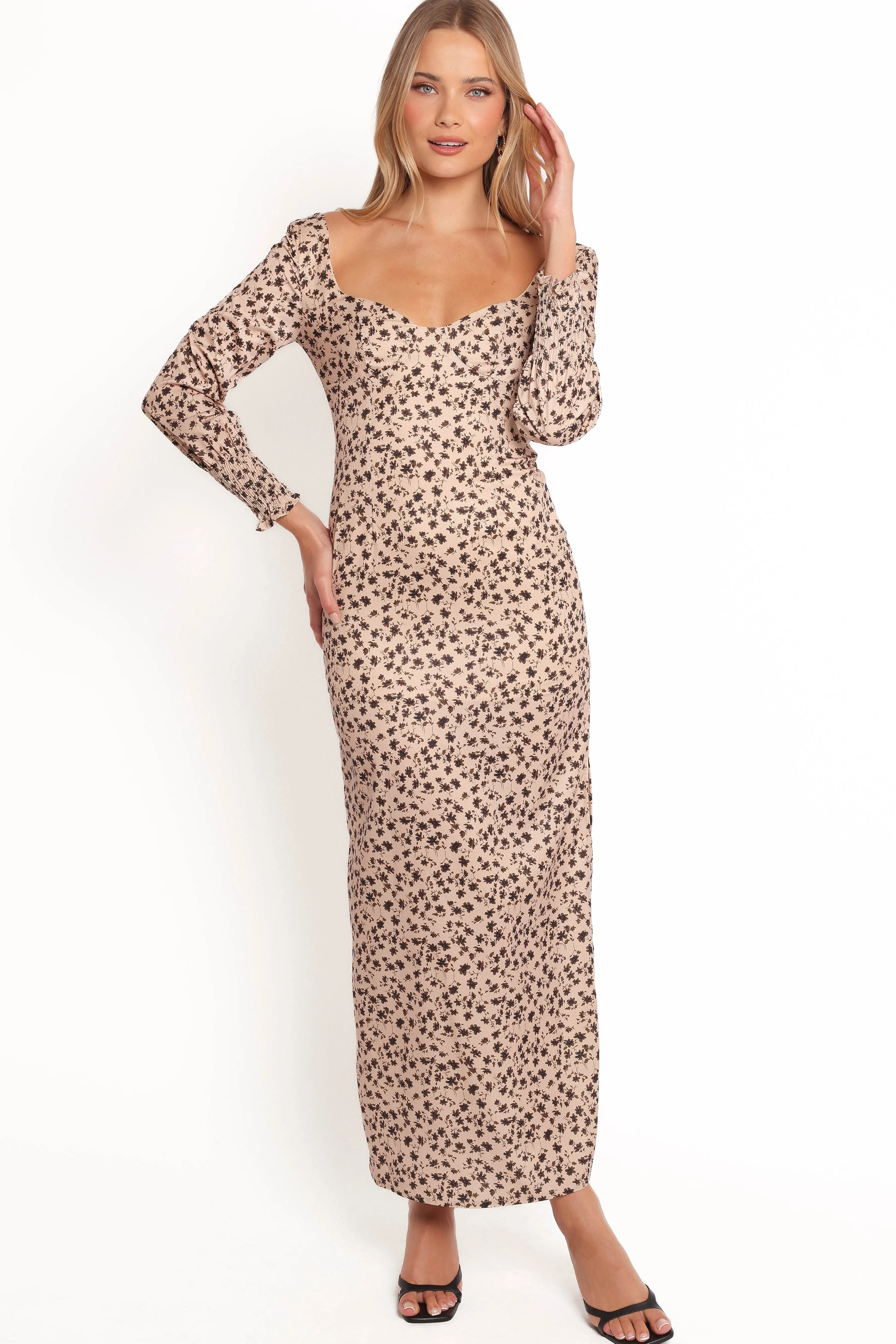 Petal & Pup Gisella Long Sleeve Midi - Brown Floral BrownFloral Flash Sale