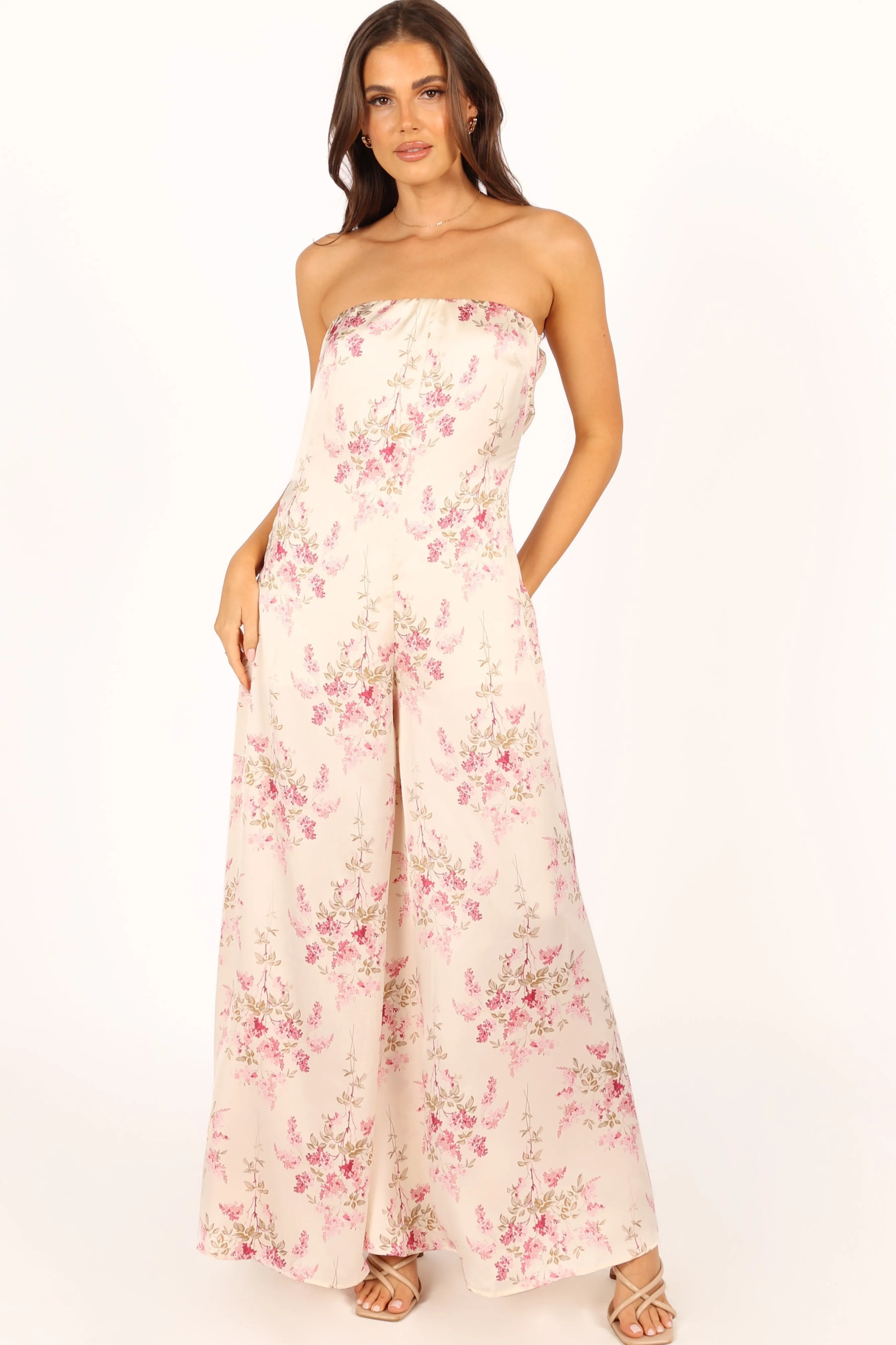 Petal & Pup Giselle Strapless Jumpsuit - Off White OffWhite Discount