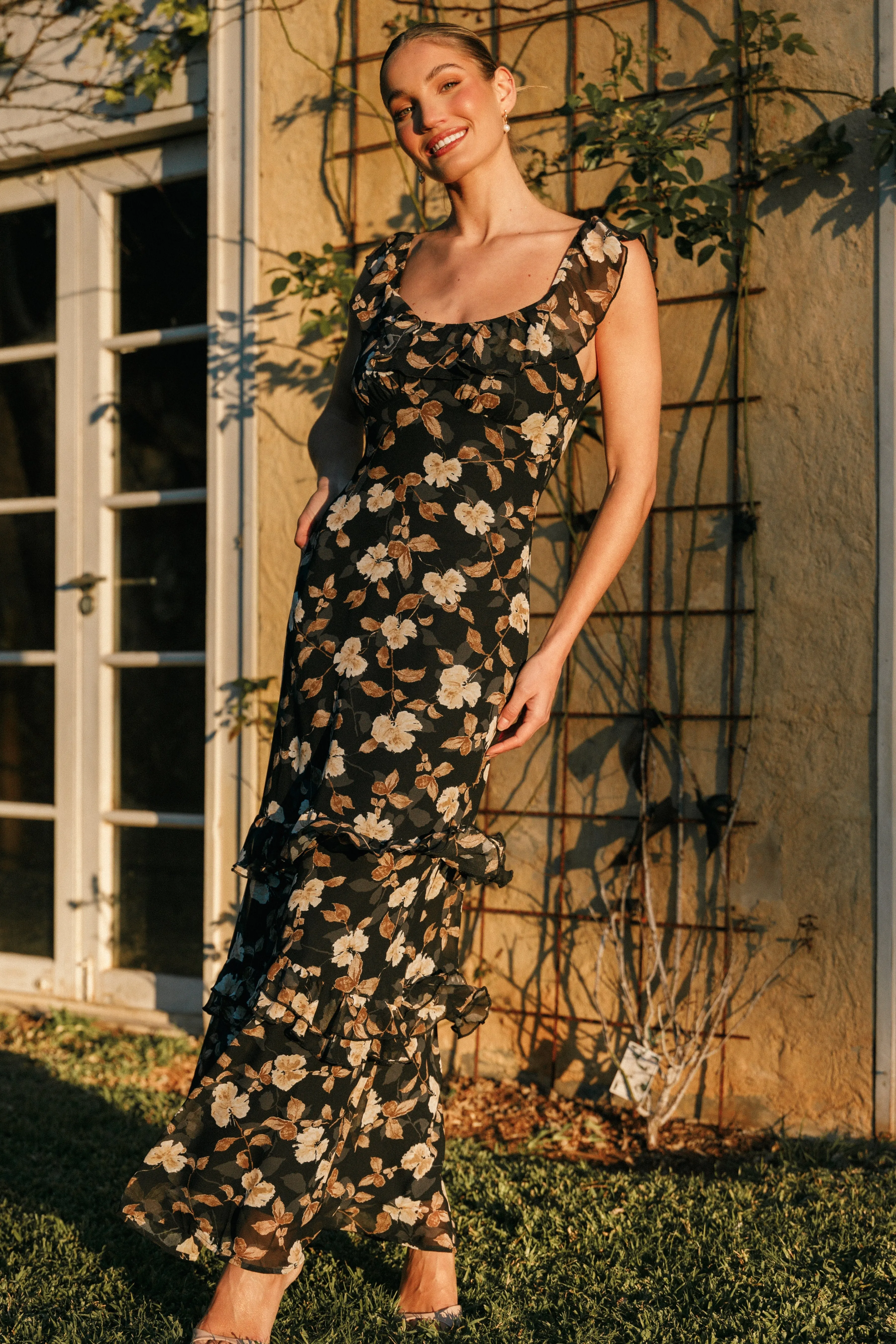 Petal & Pup Irelynn Maxi Dress - Black Floral BlackFloral Discount