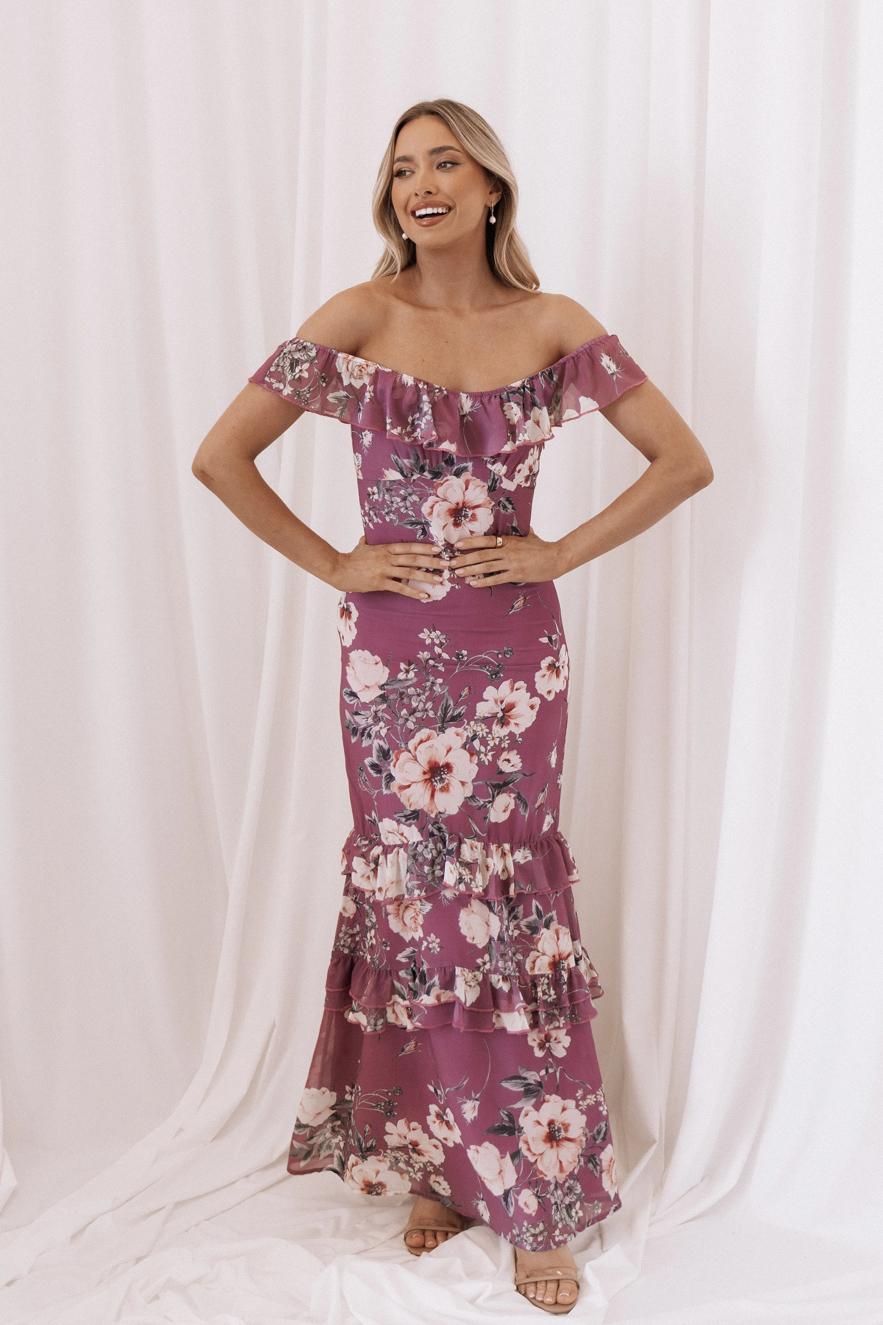 Petal & Pup Irelynn Maxi Dress - Dark Rose Floral DarkRoseFloral Flash Sale