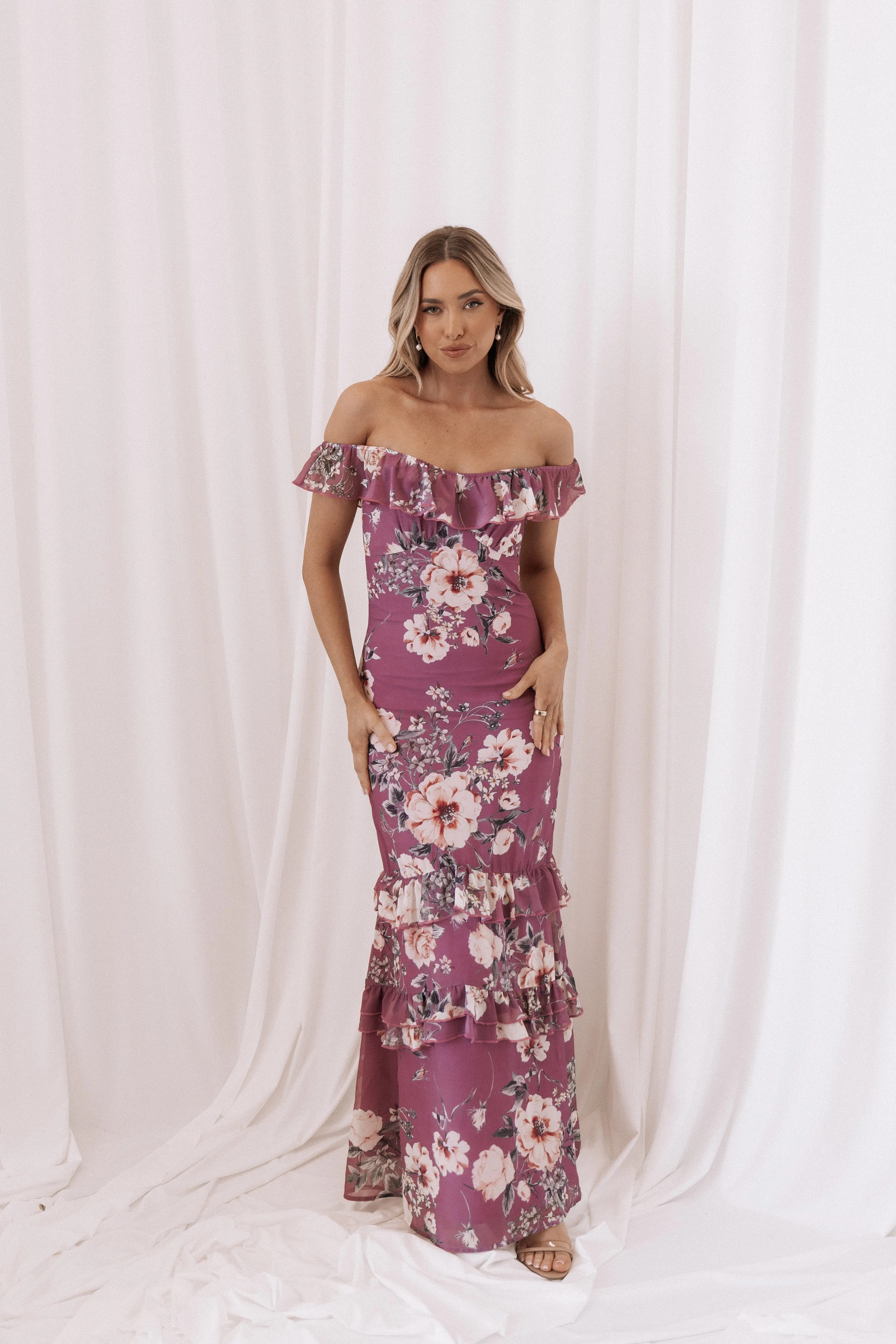 Petal & Pup Irelynn Maxi Dress - Dark Rose Floral DarkRoseFloral Flash Sale