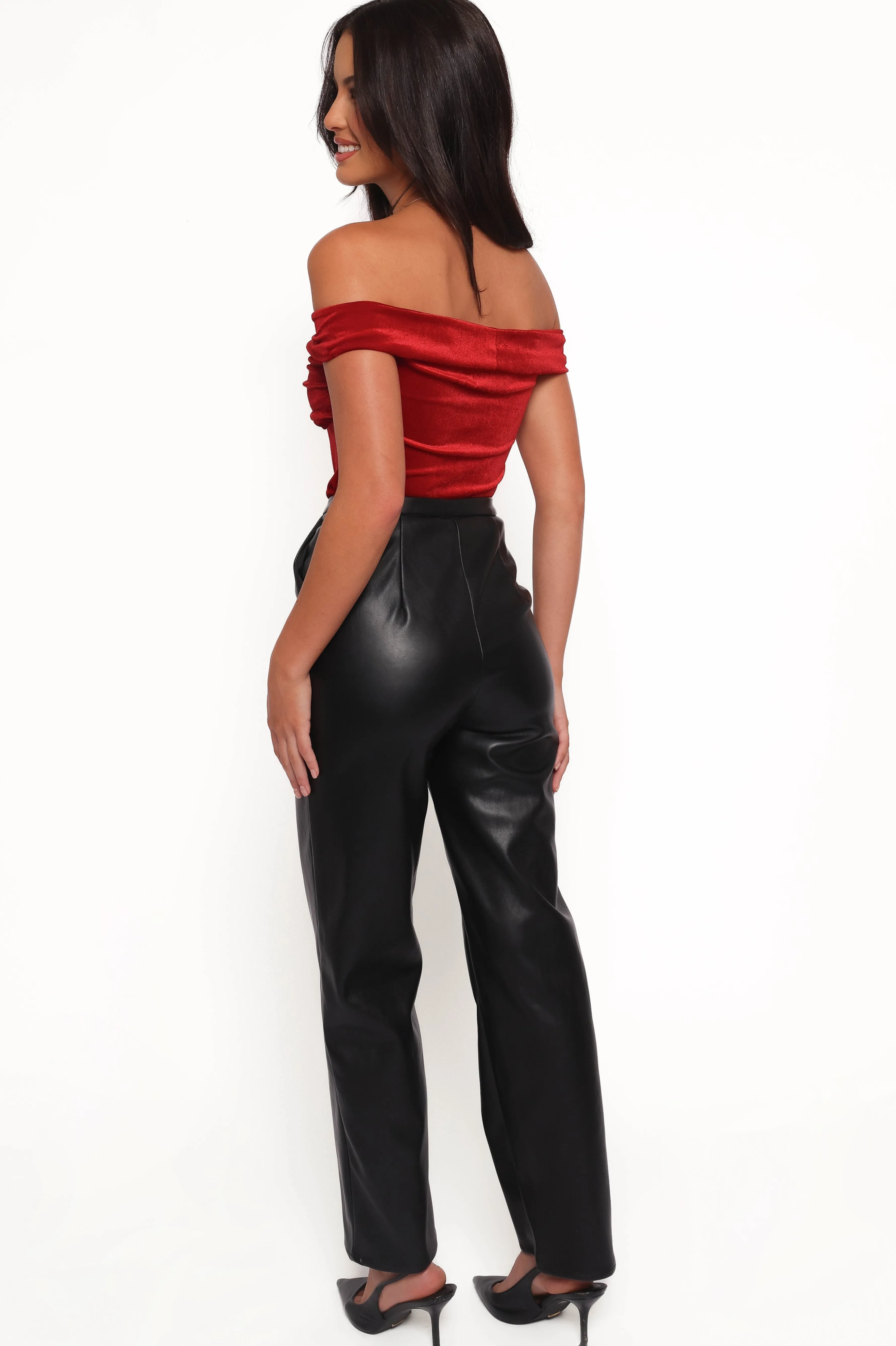 Petal & Pup Jackson Faux Leather Pant - Black Sale