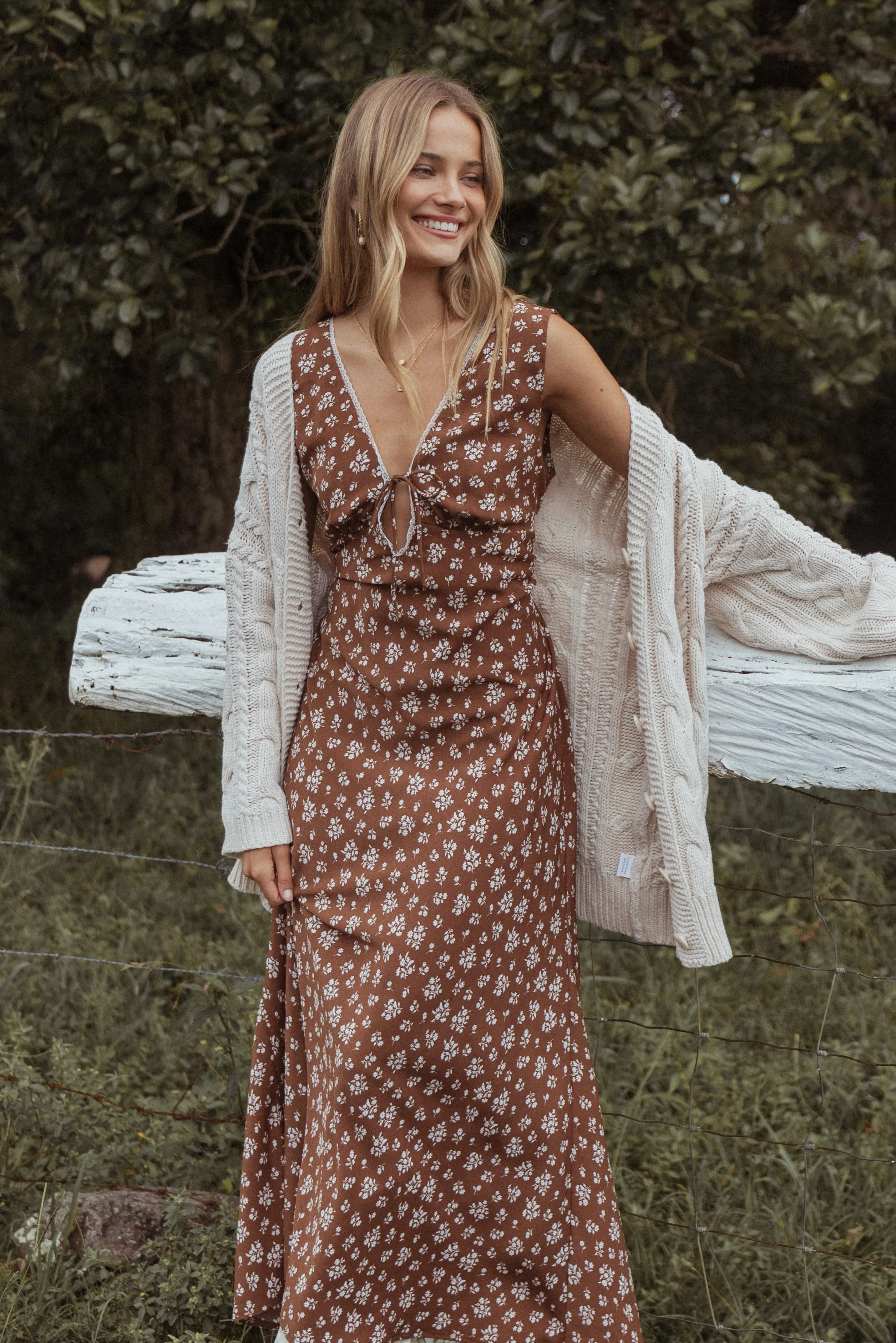 Petal & Pup Jackson Maxi Dress - Brown Ditsy Floral BrownDitsyFloral Sale