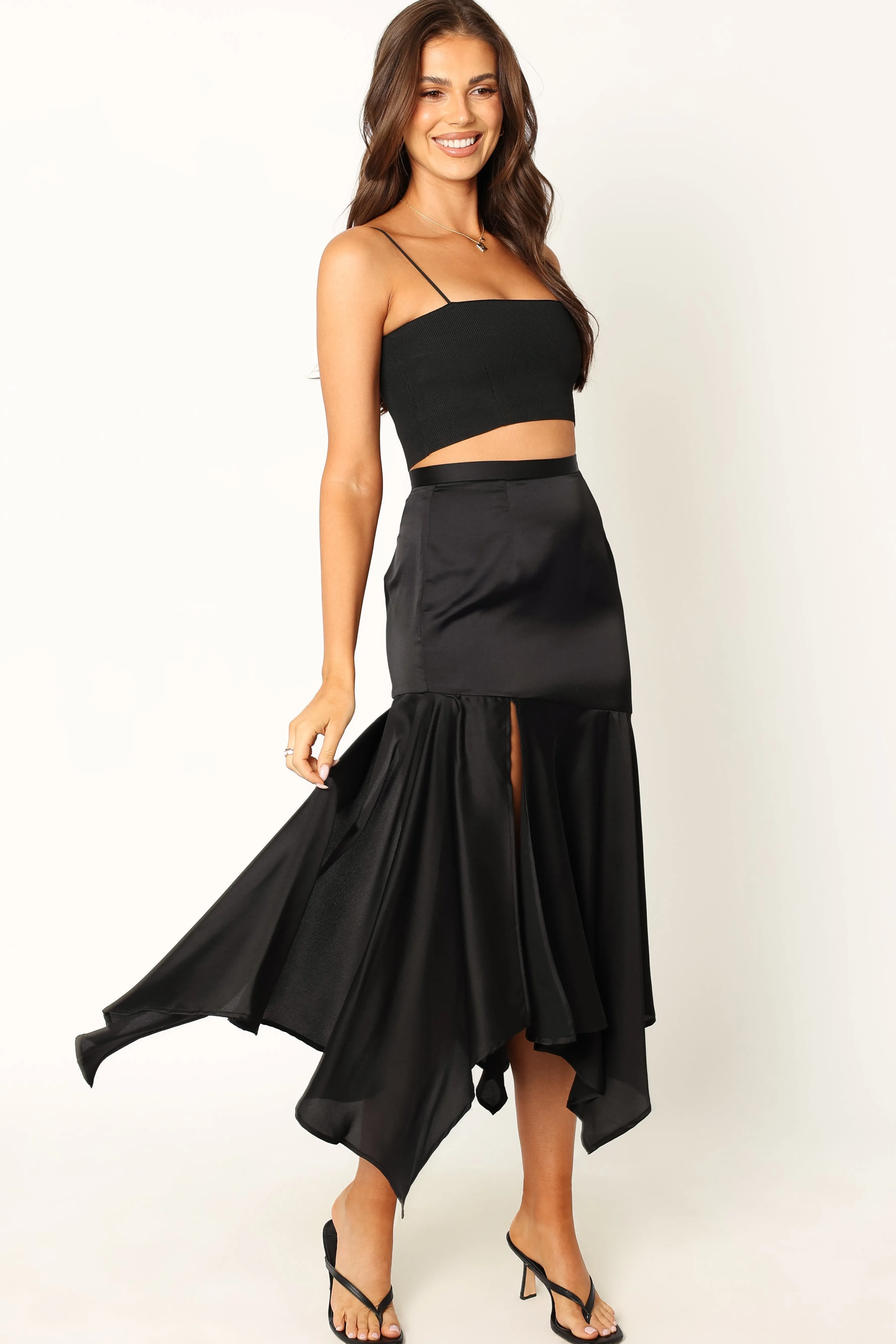 Petal & Pup Jair Midi Skirt - Black Cheap