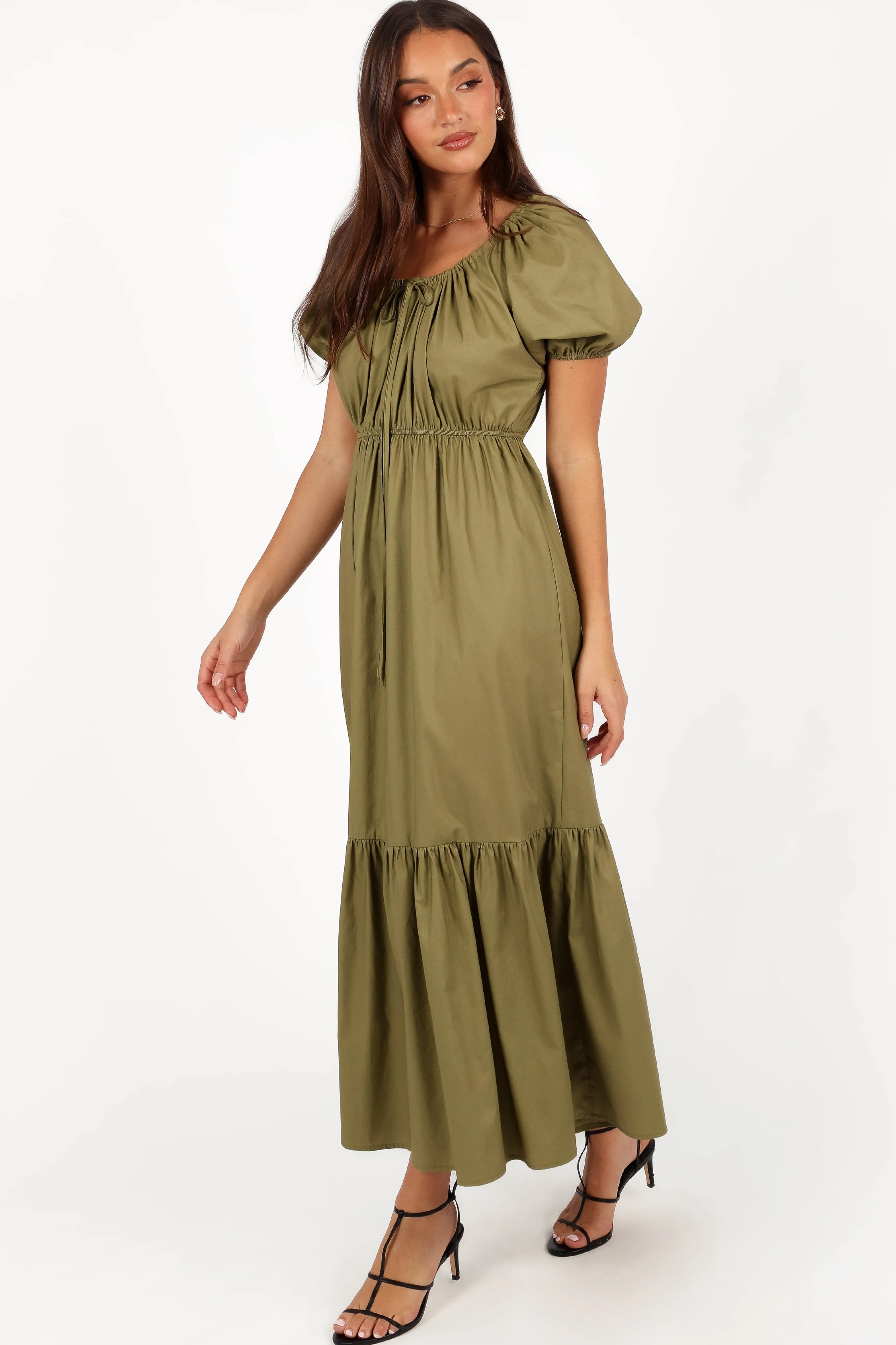 Petal & Pup Juliana Maxi Dress - Olive Discount