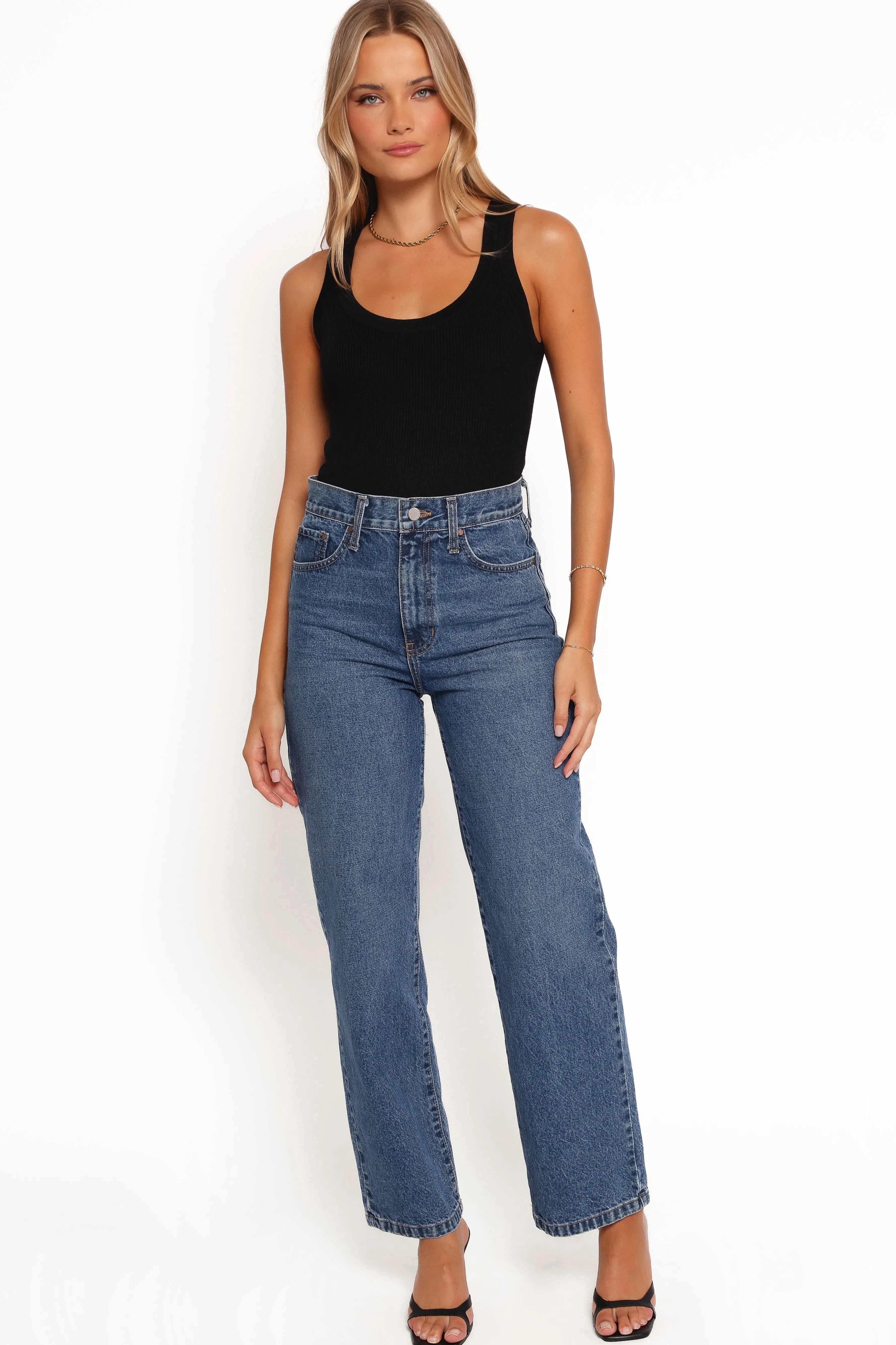 Petal & Pup Just Black Relaxed 90S Straight Jean - Dark Denim DarkDenim Best Sale