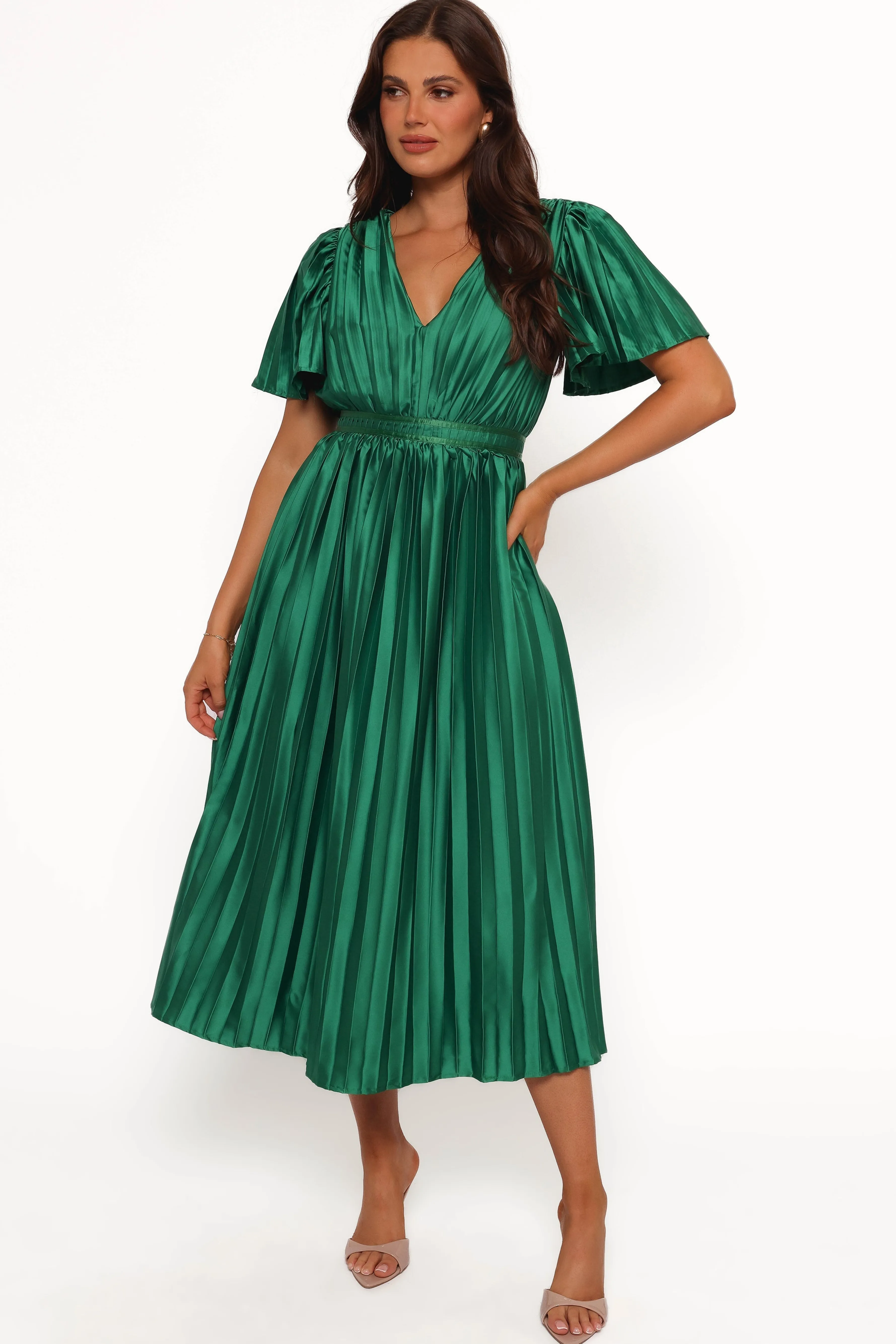 Petal & Pup Keelah Midi Dress - Emerald Green EmeraldGreen Cheap