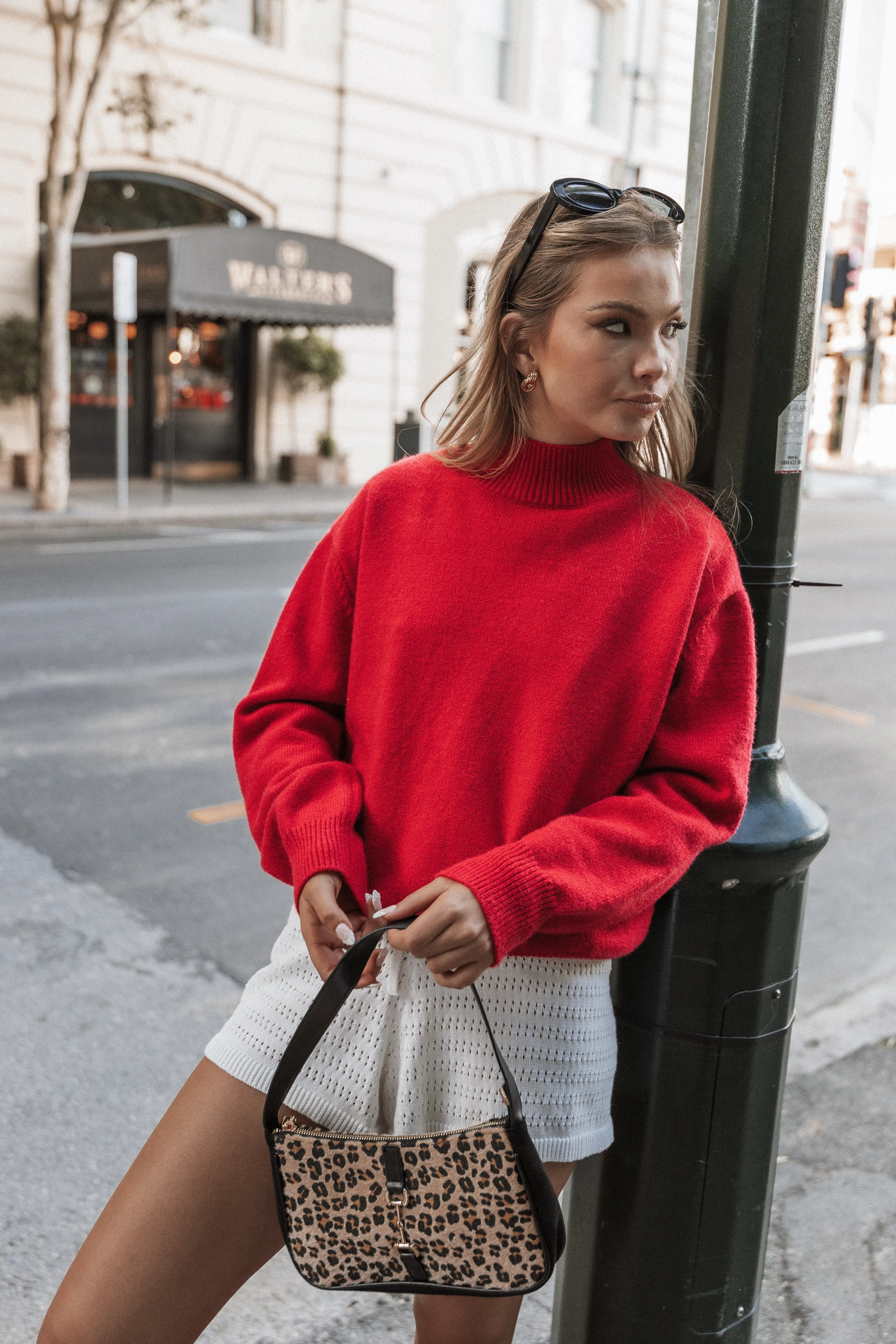 Petal & Pup Luda Mockneck Knit Sweater - Red Best