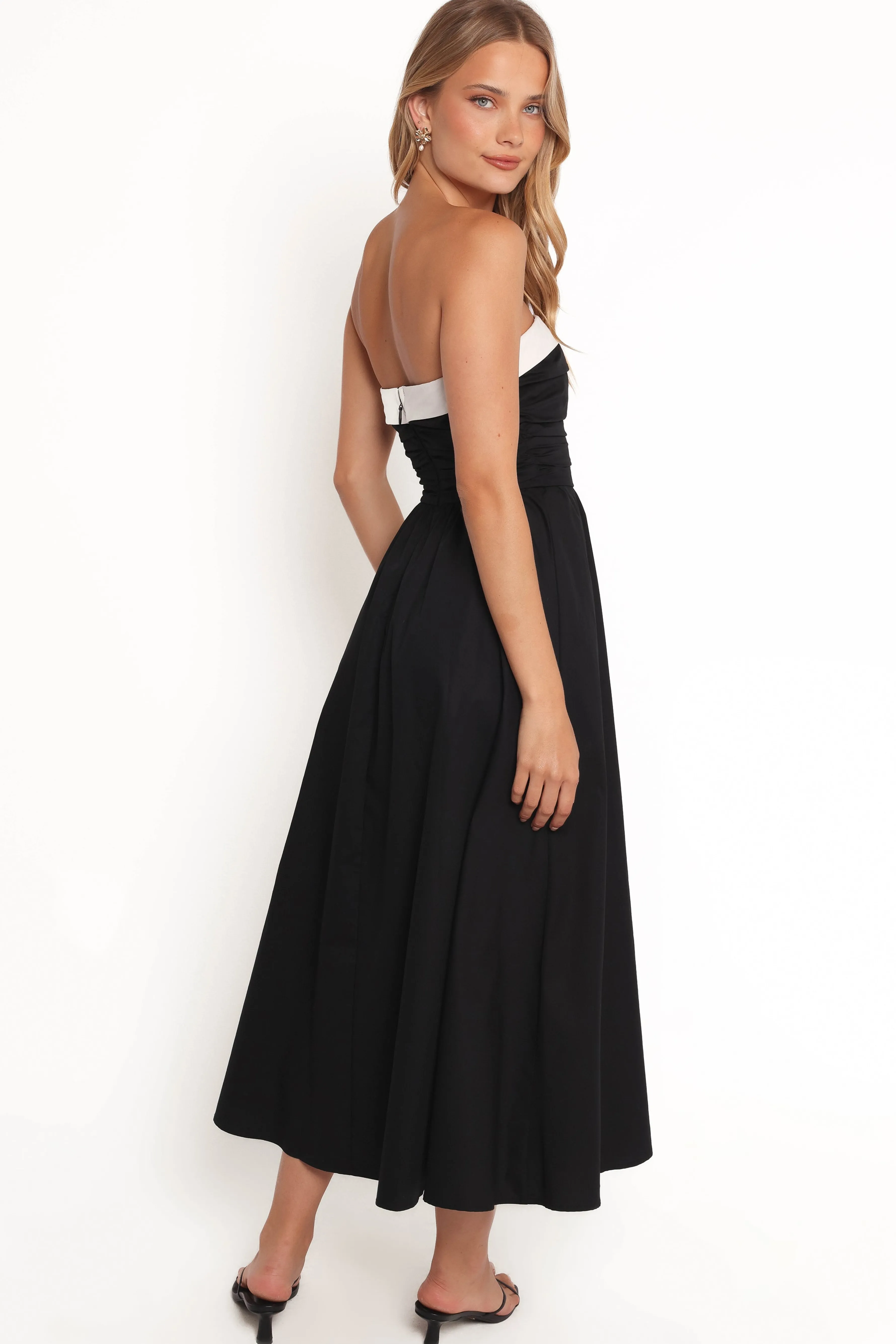 Petal & Pup Marais Strapless Midi Dress - Black Fashion