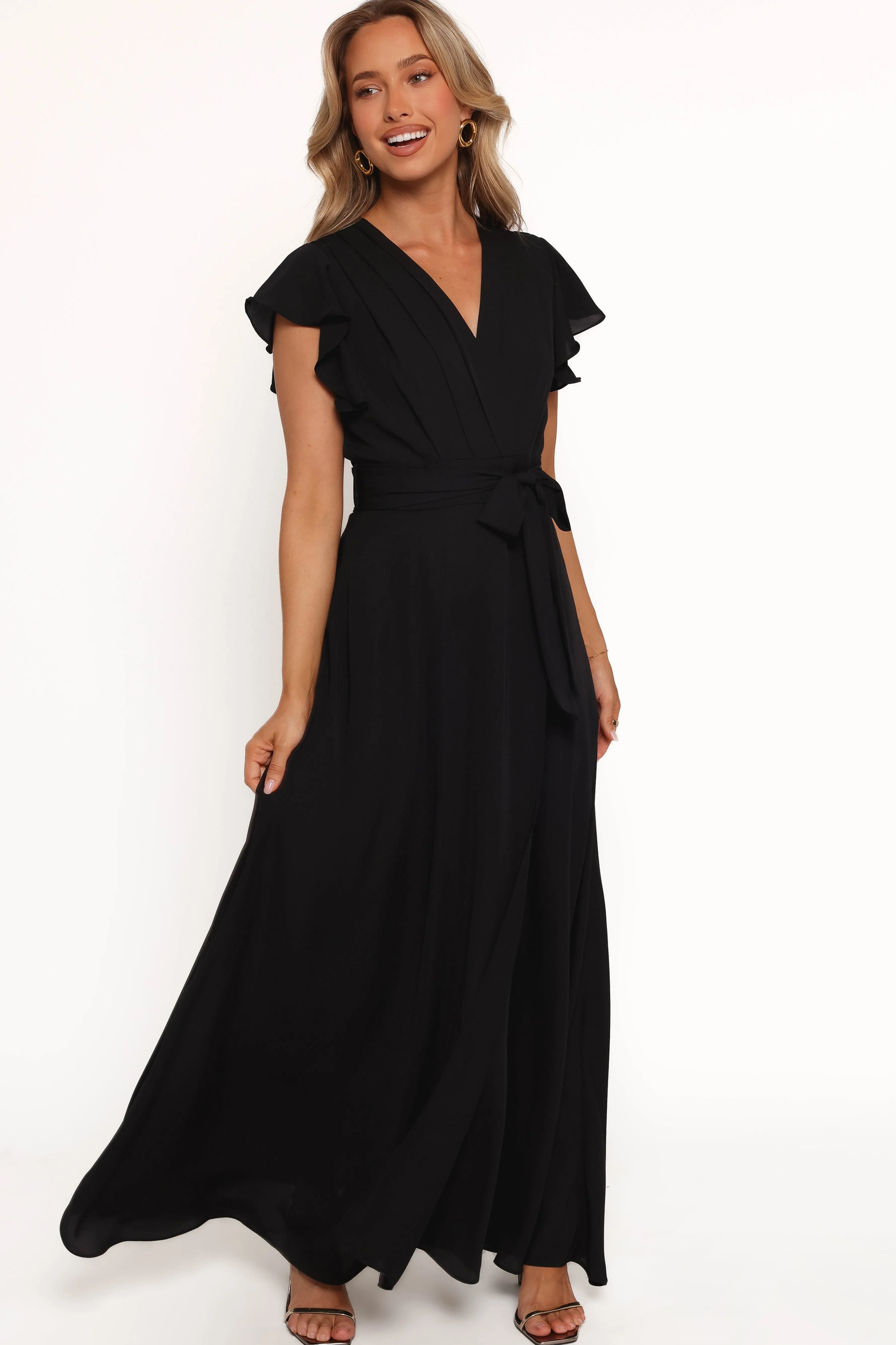 Petal & Pup Maverick Wrap Maxi Dress - Black Best