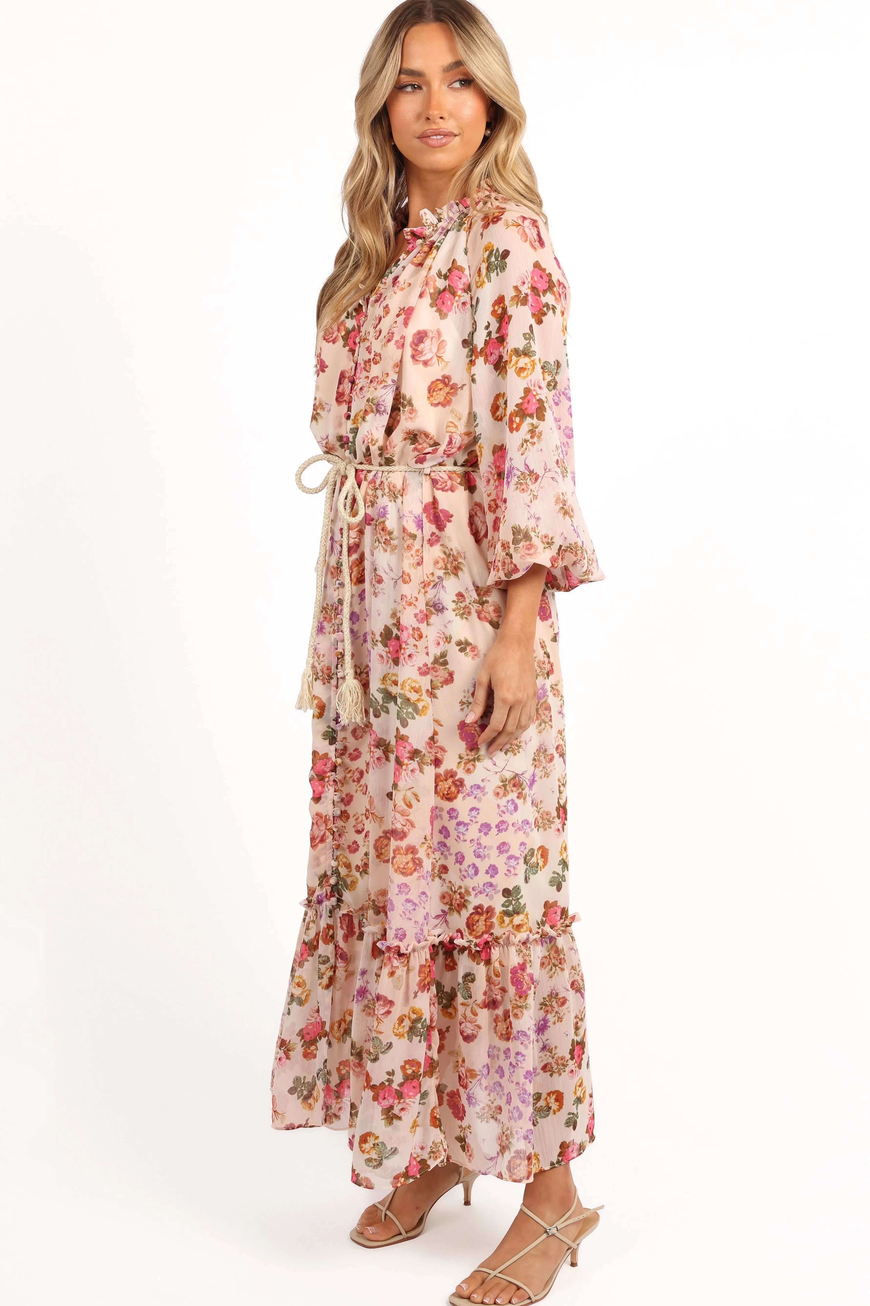 Petal & Pup Micah Long Sleeve Midi Dress - Blush Flash Sale