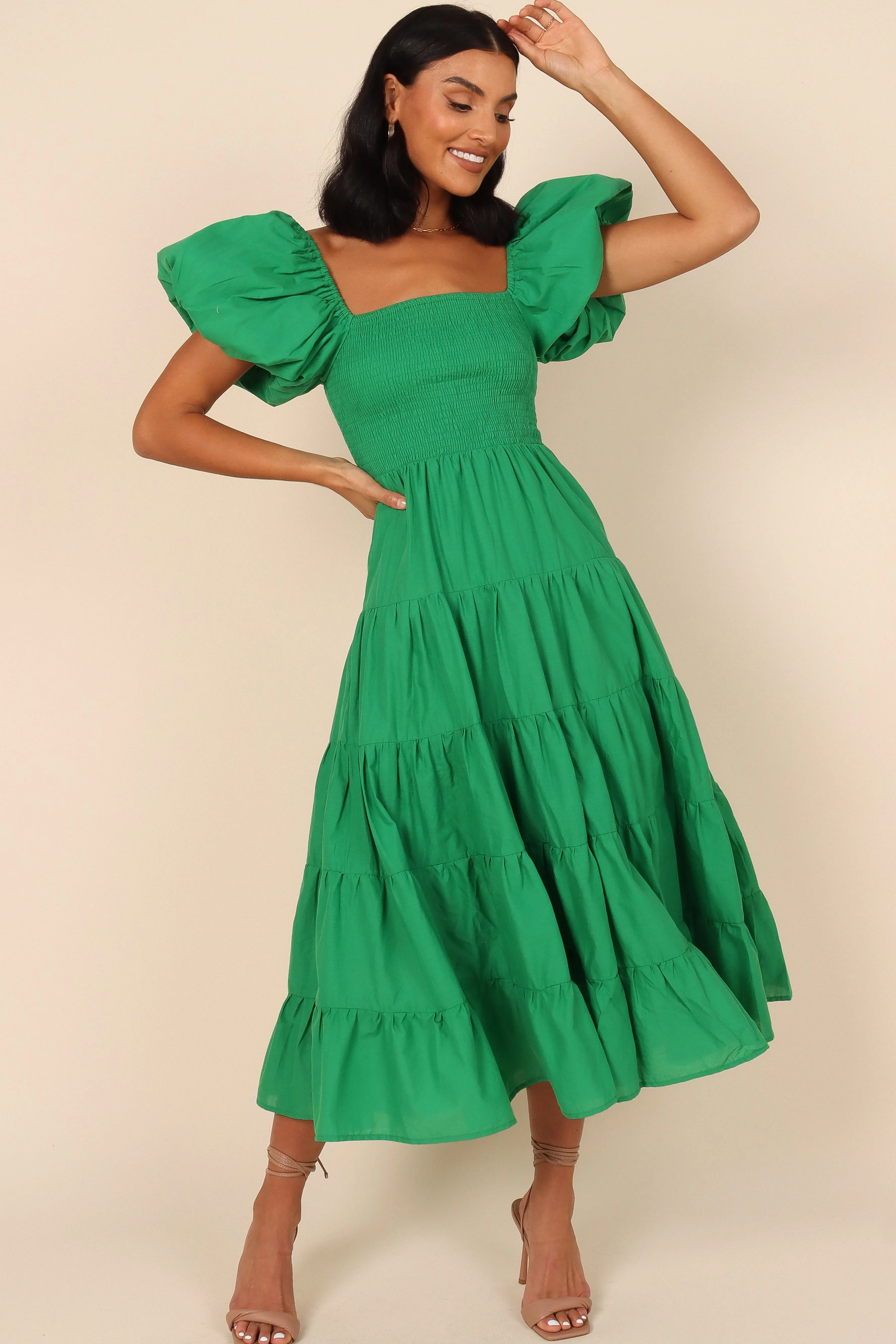 Petal & Pup Morgan Tiered Dress - Green Best