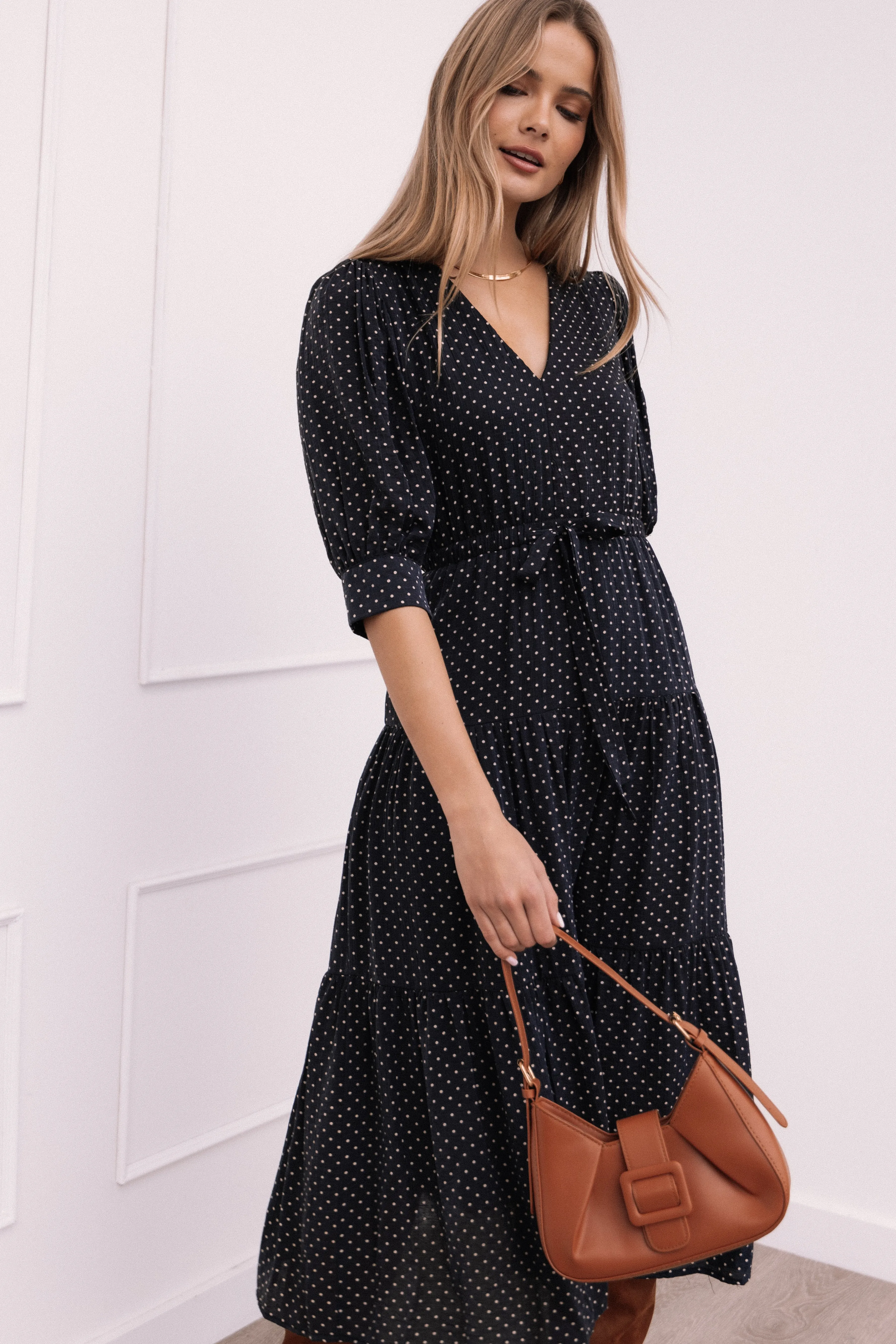 Petal & Pup Moscow Midi Dress - Black Polka Dot BlackPolkaDot Cheap