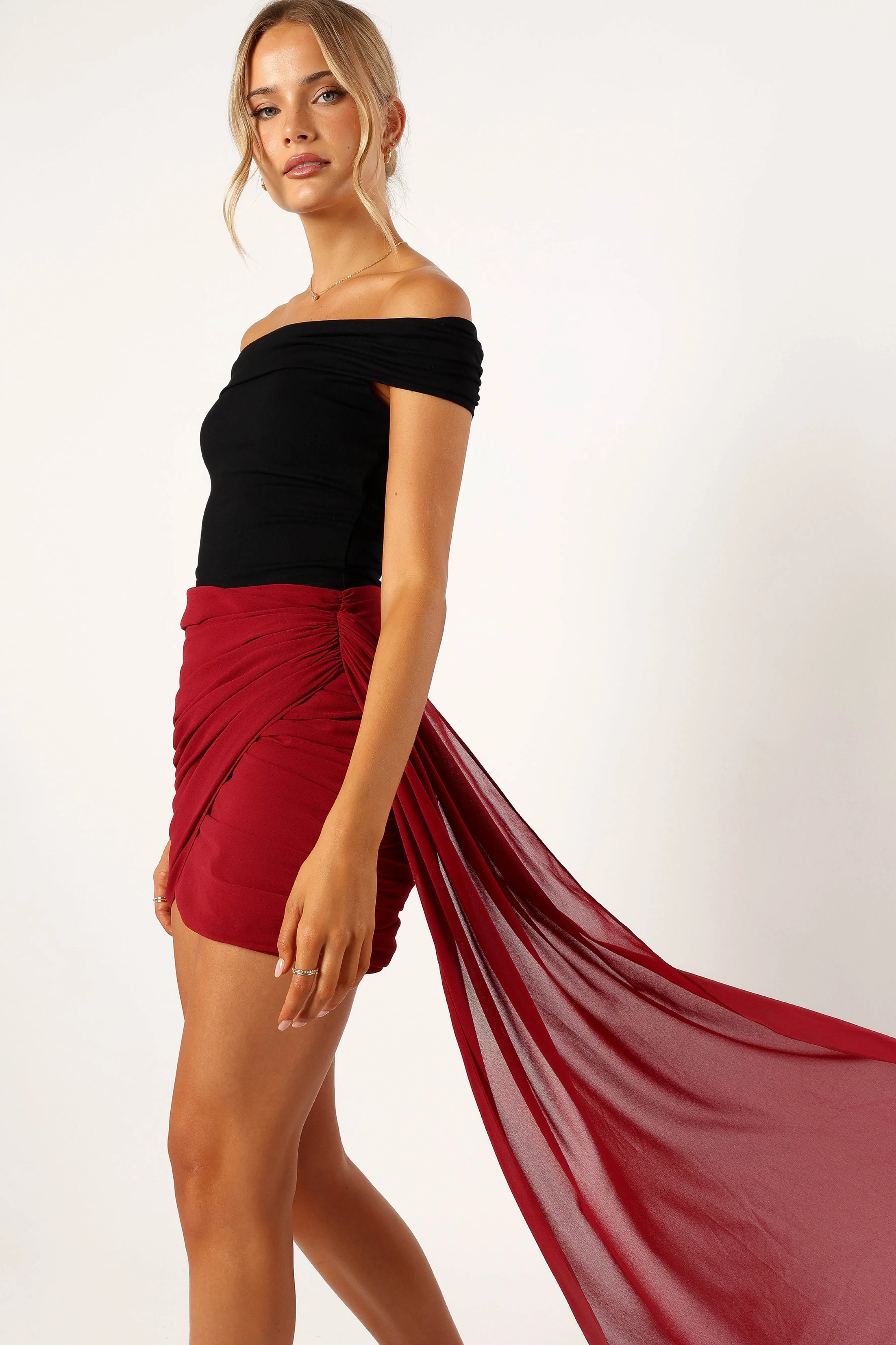 Petal & Pup Night Lover Mini Skirt - Merlot Clearance