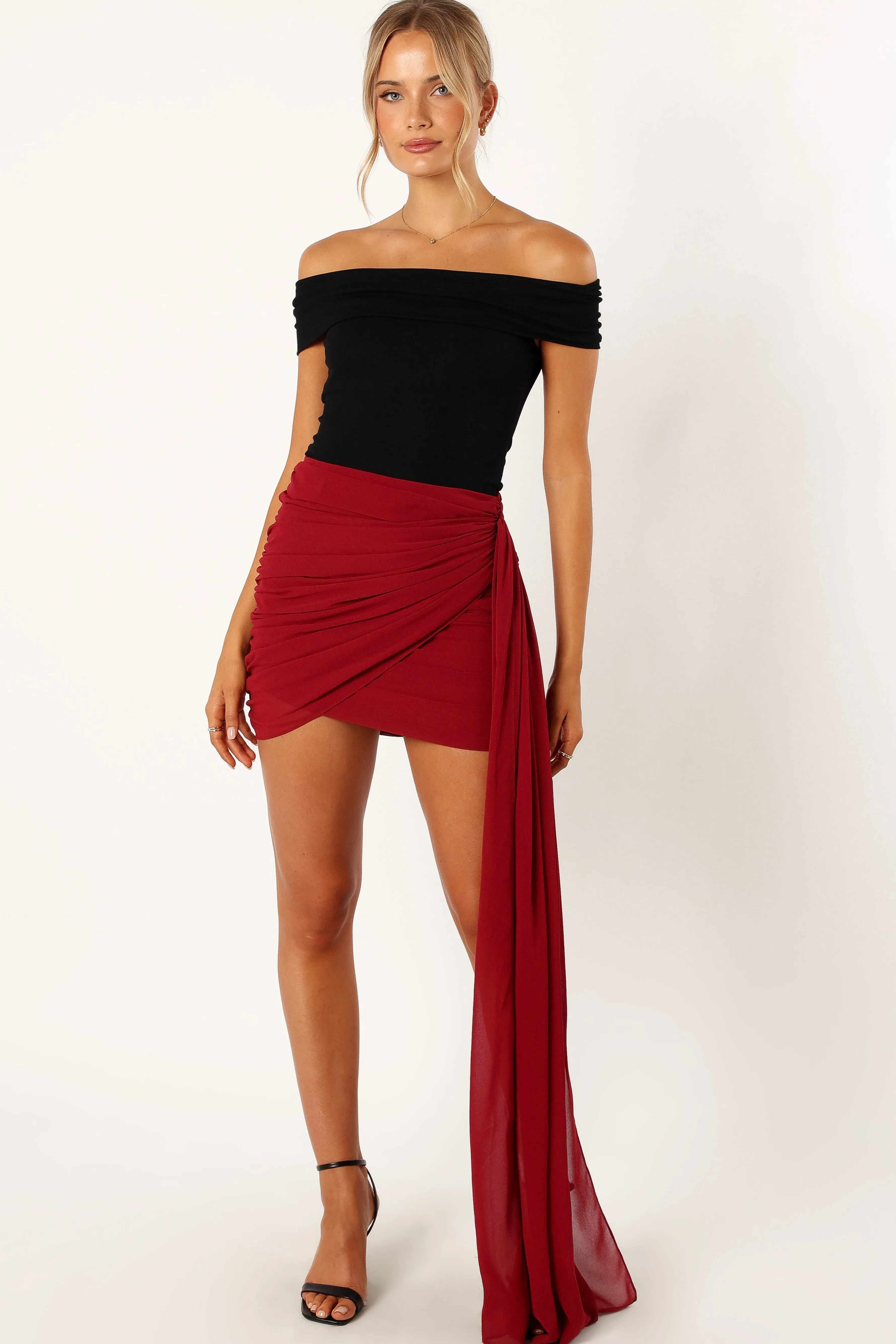 Petal & Pup Night Lover Mini Skirt - Merlot Clearance