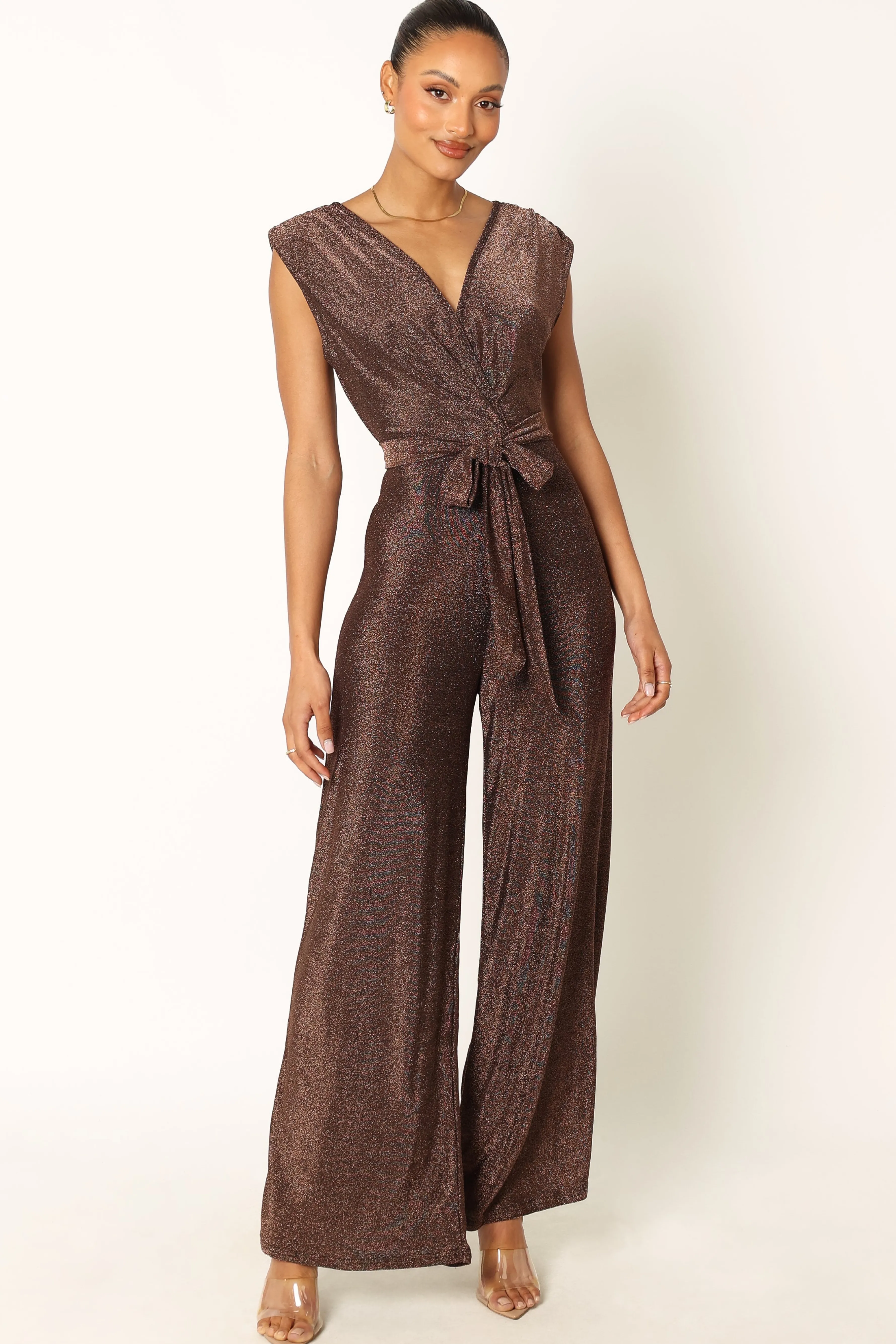 Petal & Pup Nora Wide Leg Jumpsuit - Chocolate Clearance