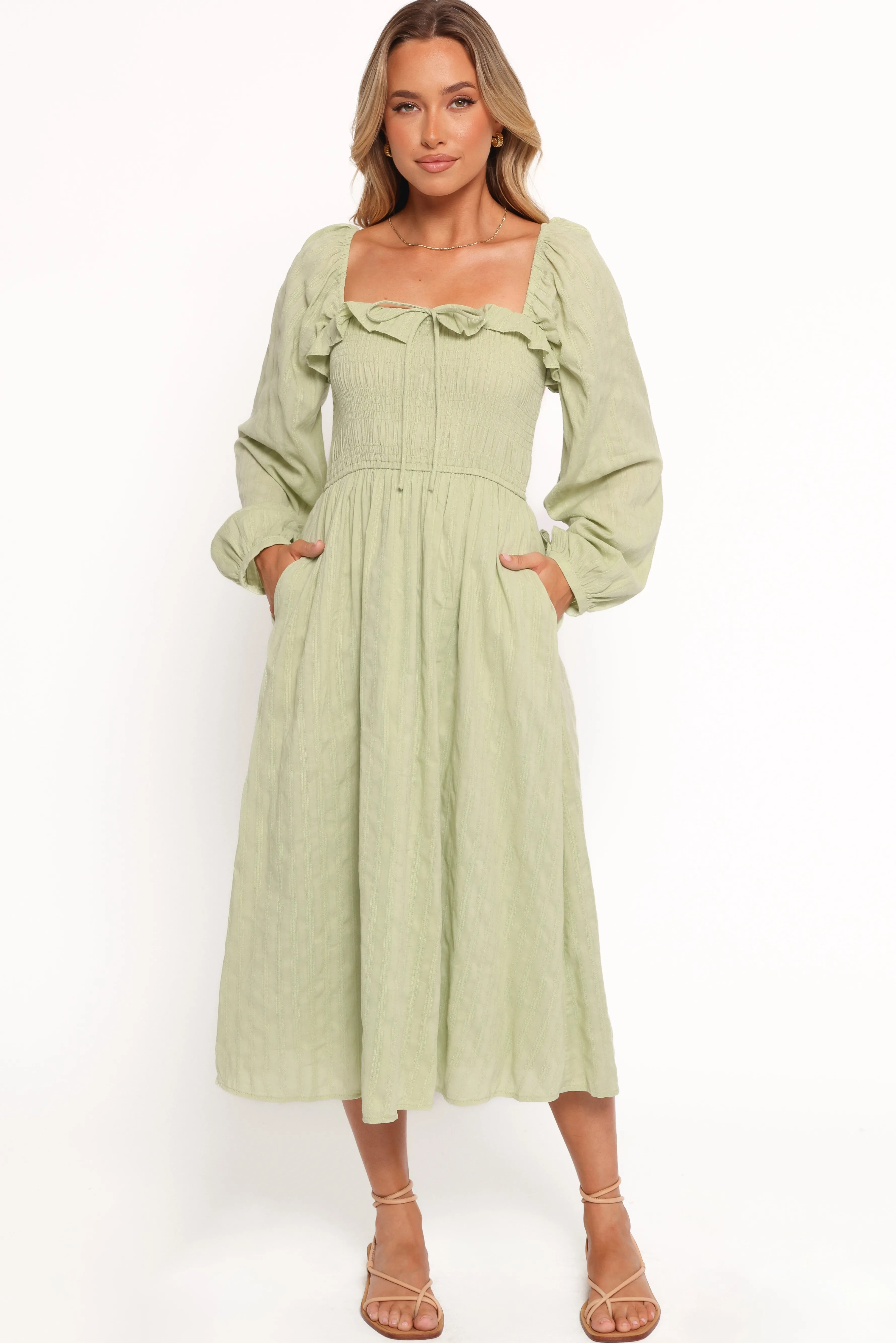 Petal & Pup Ophelia Midi Dress - Olive Best Sale